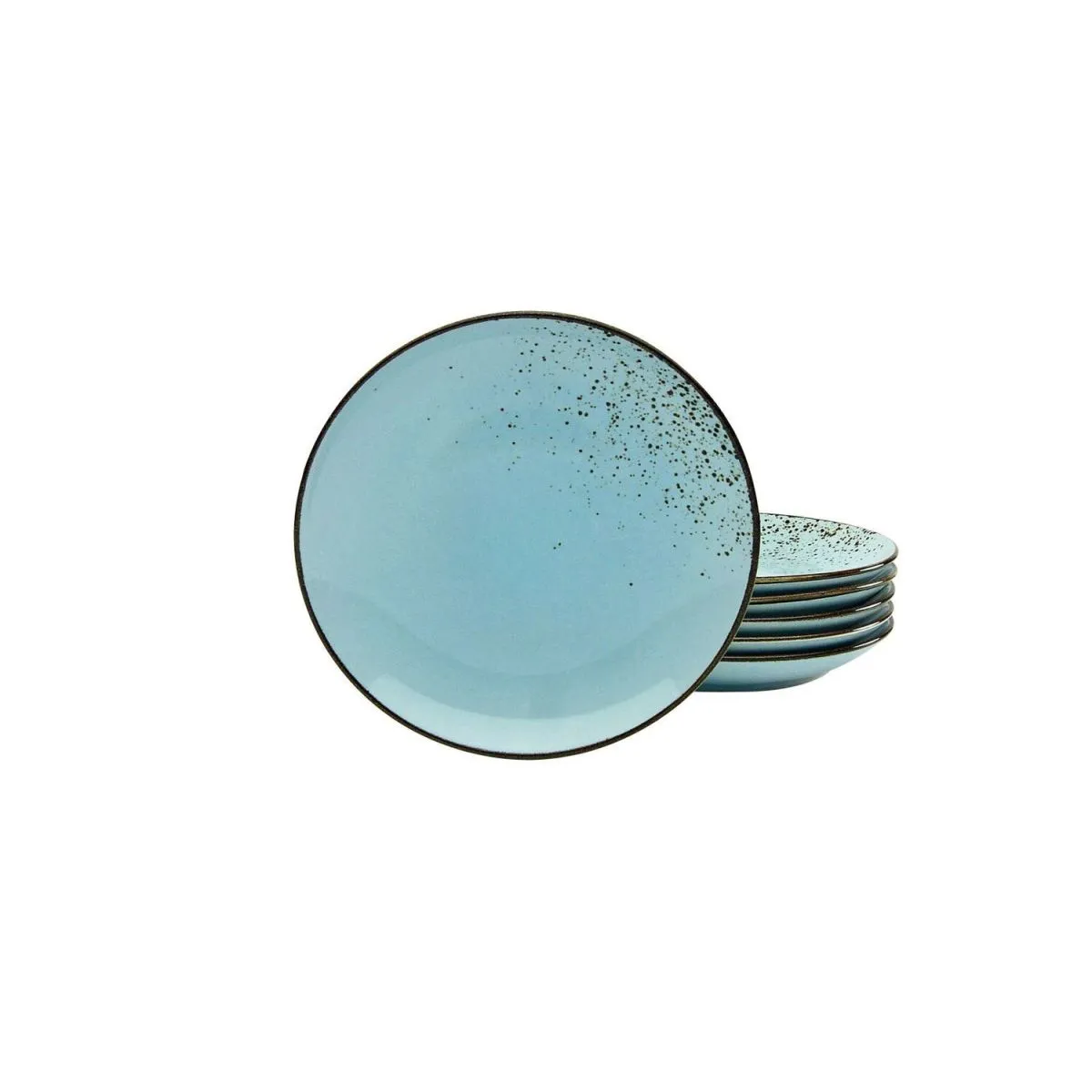 6x CreaTable Collezione Natura - Piatto da dessert 6 pezzi; 21x3 cm (ØxH); blu chiaro; rotonda; 6 pz. / Pacco - immagine 1