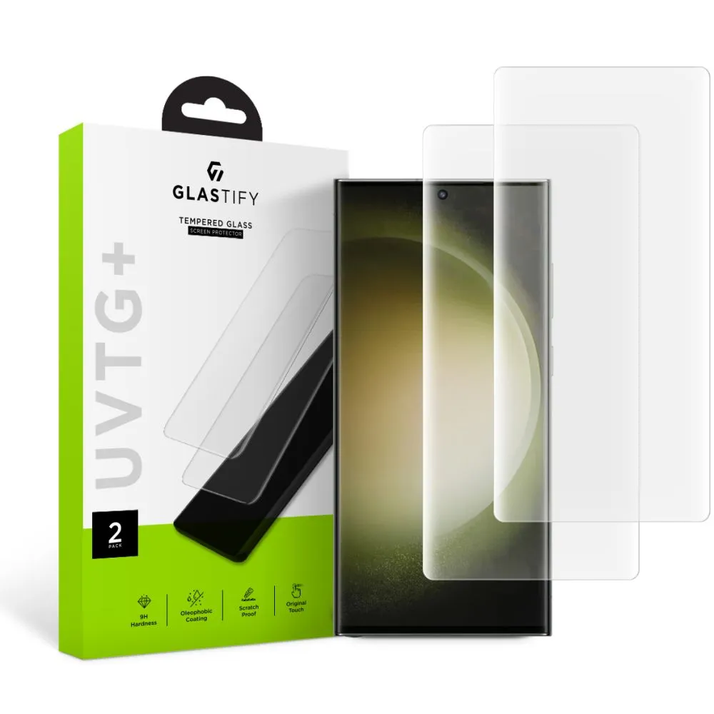 Pellicola Protettiva Schermo GLASTIFY UVTG+ per Samsung Galaxy S23 Ultra S918, Vetro Temperato, Colla UV, Set 2 pezzi - immagine 1