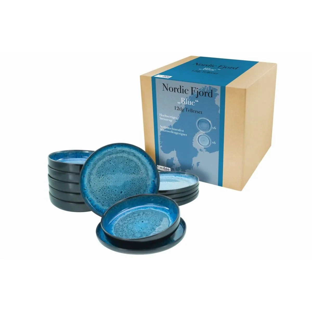 CreaTable Nordic Fjord - servizio da tavola 12 pezzi; blu - immagine 1