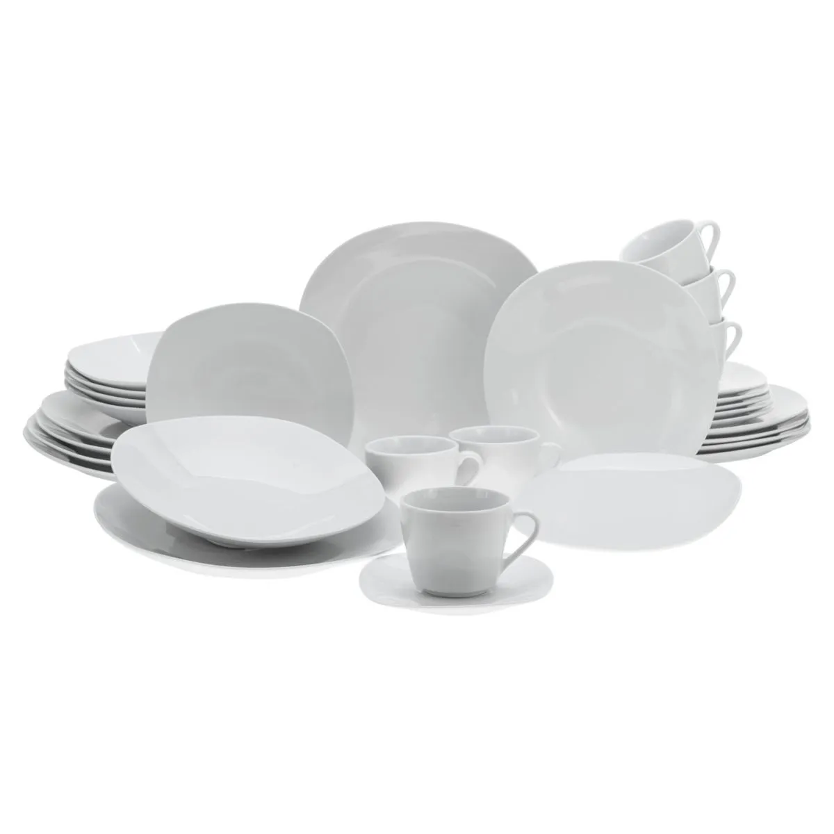 CreaTable Square White - Servizio da 30 pezzi; bianco - immagine 1