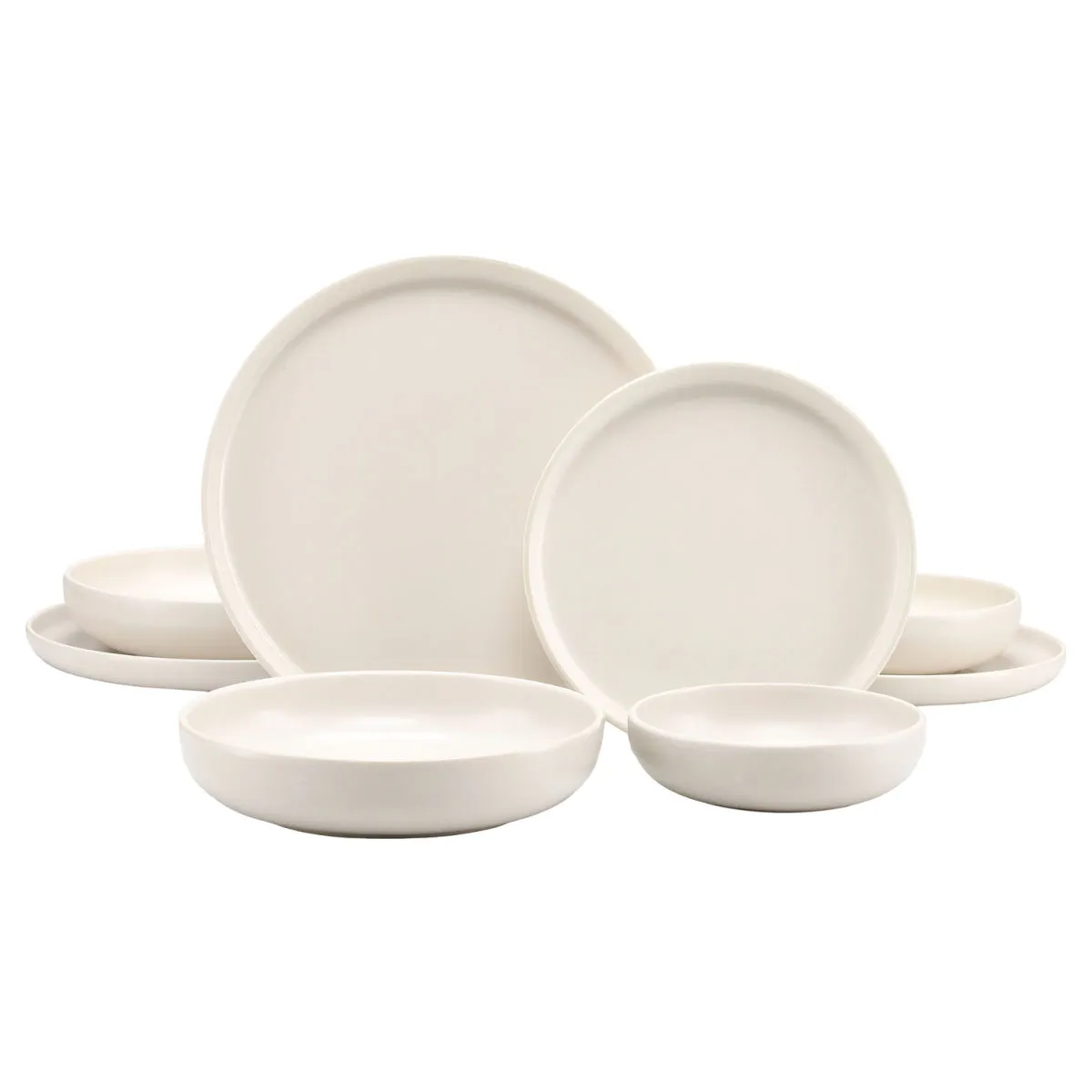 8x CreaTable Uno Rusty Rose / Nero - Set di piatti 8 pezzi; bianco; 8 pz. / set - immagine 1
