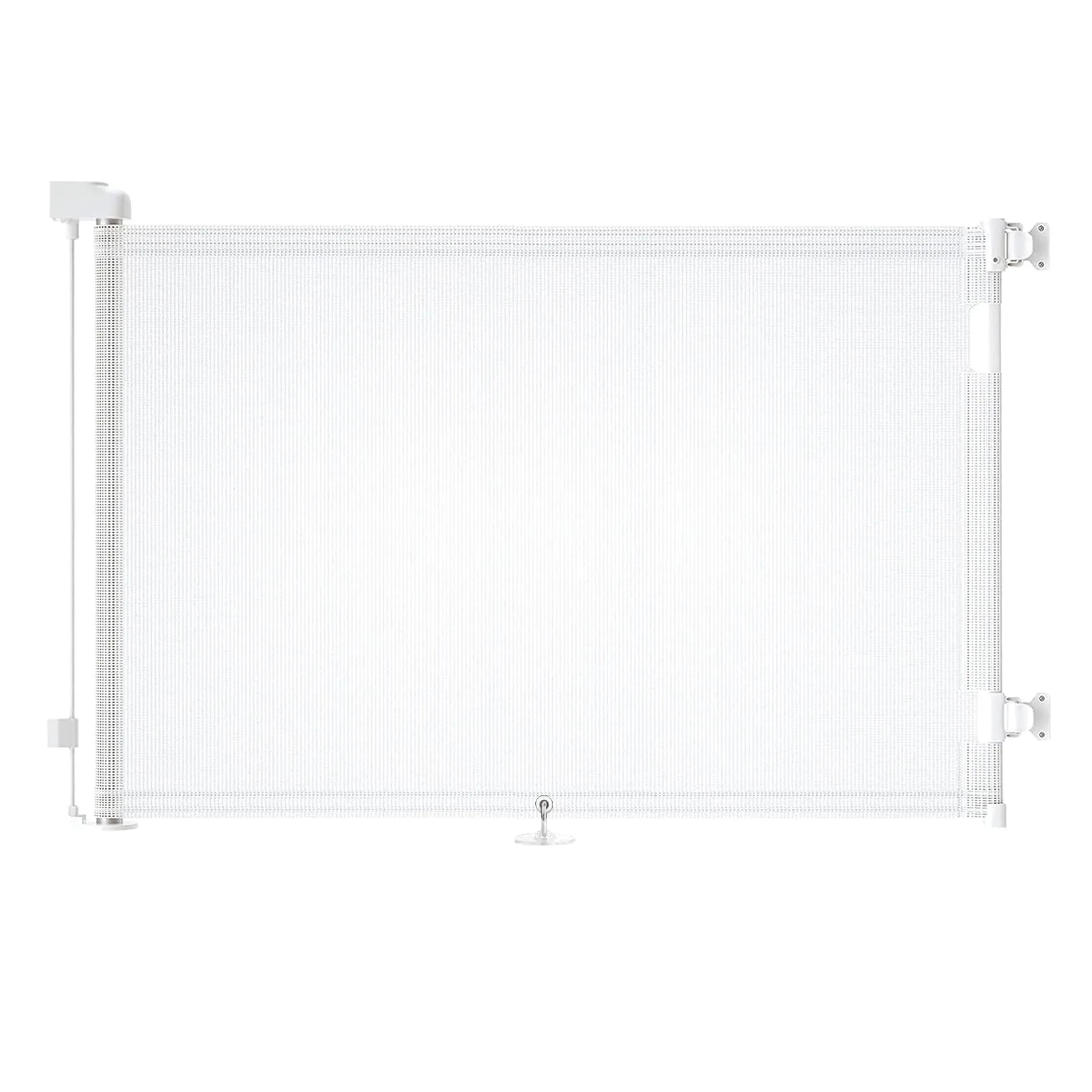 Cancelletto estensibile per scale, 0-150 cm Porta retrattile e cancelletto per bambini e animali domestici, barriera per bambini estensibile, adatto per Scale Interni Esterni Corrido (Bianco) - immagine 1