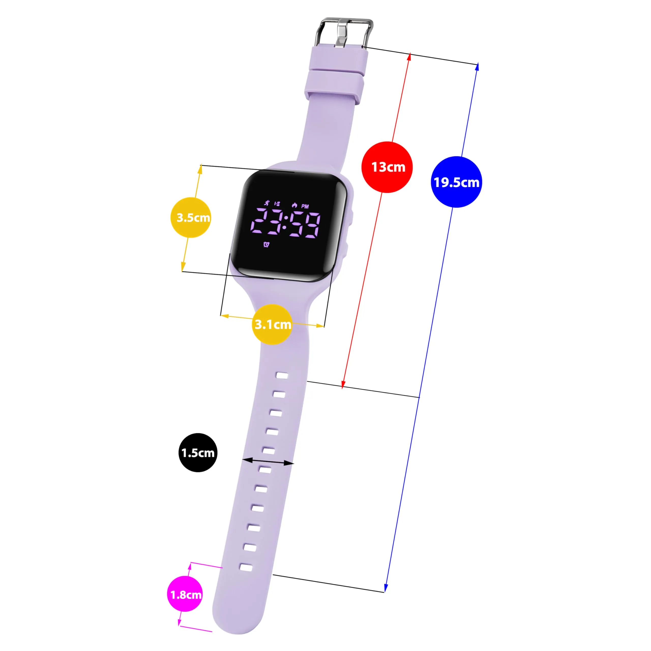 aswan watch Orologio Digitale Bambina Bambino con Contapassi,Calorie e Distanza senza App,Sveglia, Cronometro, Data, Luce-Orologio da polso Ragazza Ragazzo con Cinturino in Silicone - immagine 6