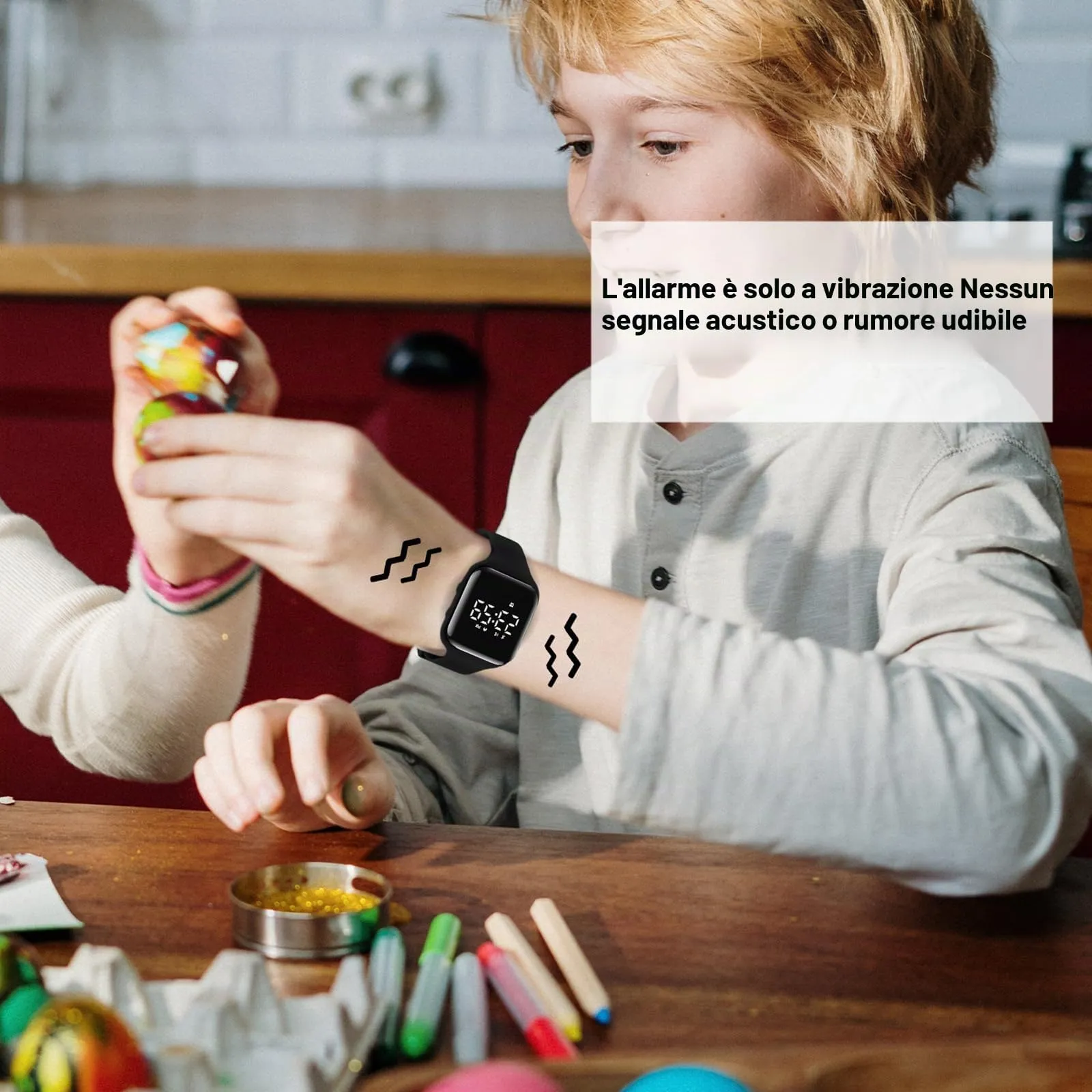 aswan watch Orologio Digitale Bambina Bambino con Contapassi,Calorie e Distanza senza App,Sveglia, Cronometro, Data, Luce-Orologio da polso Ragazza Ragazzo con Cinturino in Silicone - immagine 3