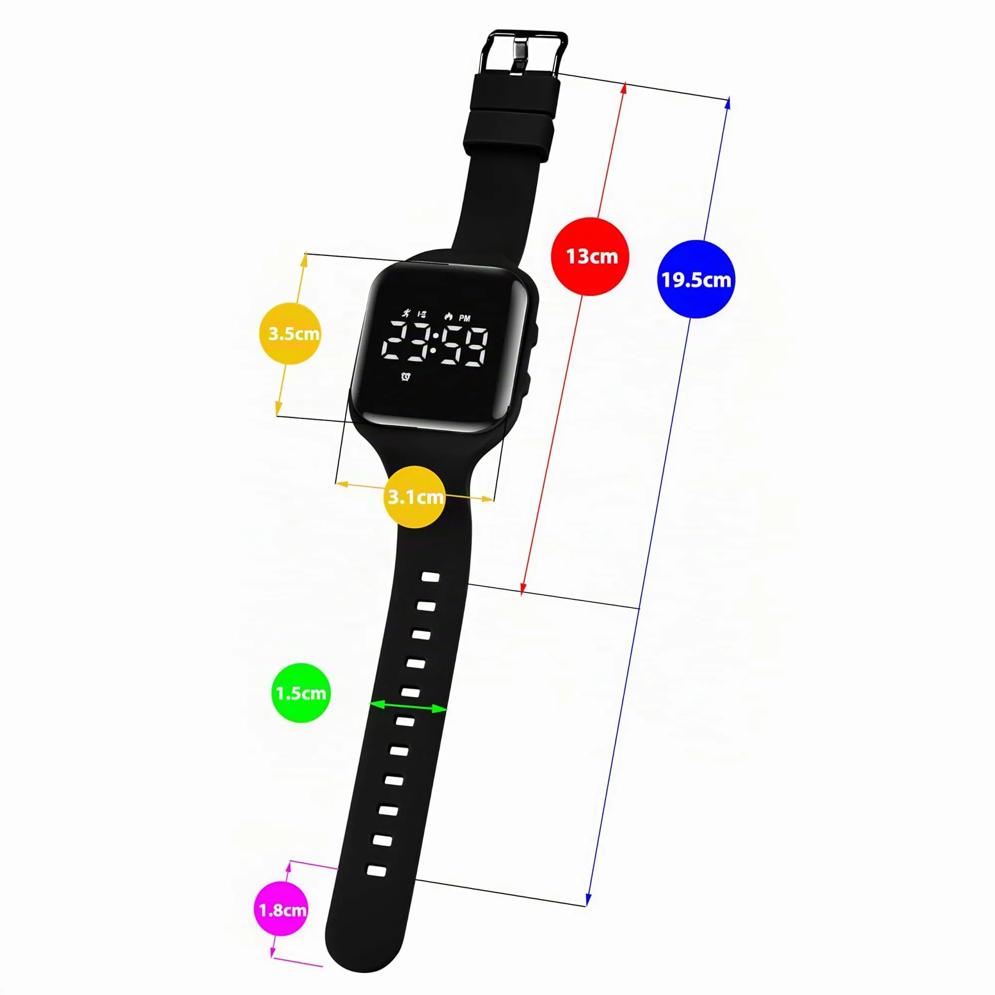 aswan watch Orologio Digitale Bambina Bambino con Contapassi,Calorie e Distanza senza App,Sveglia, Cronometro, Data, Luce-Orologio da polso Ragazza Ragazzo con Cinturino in Silicone - immagine 6