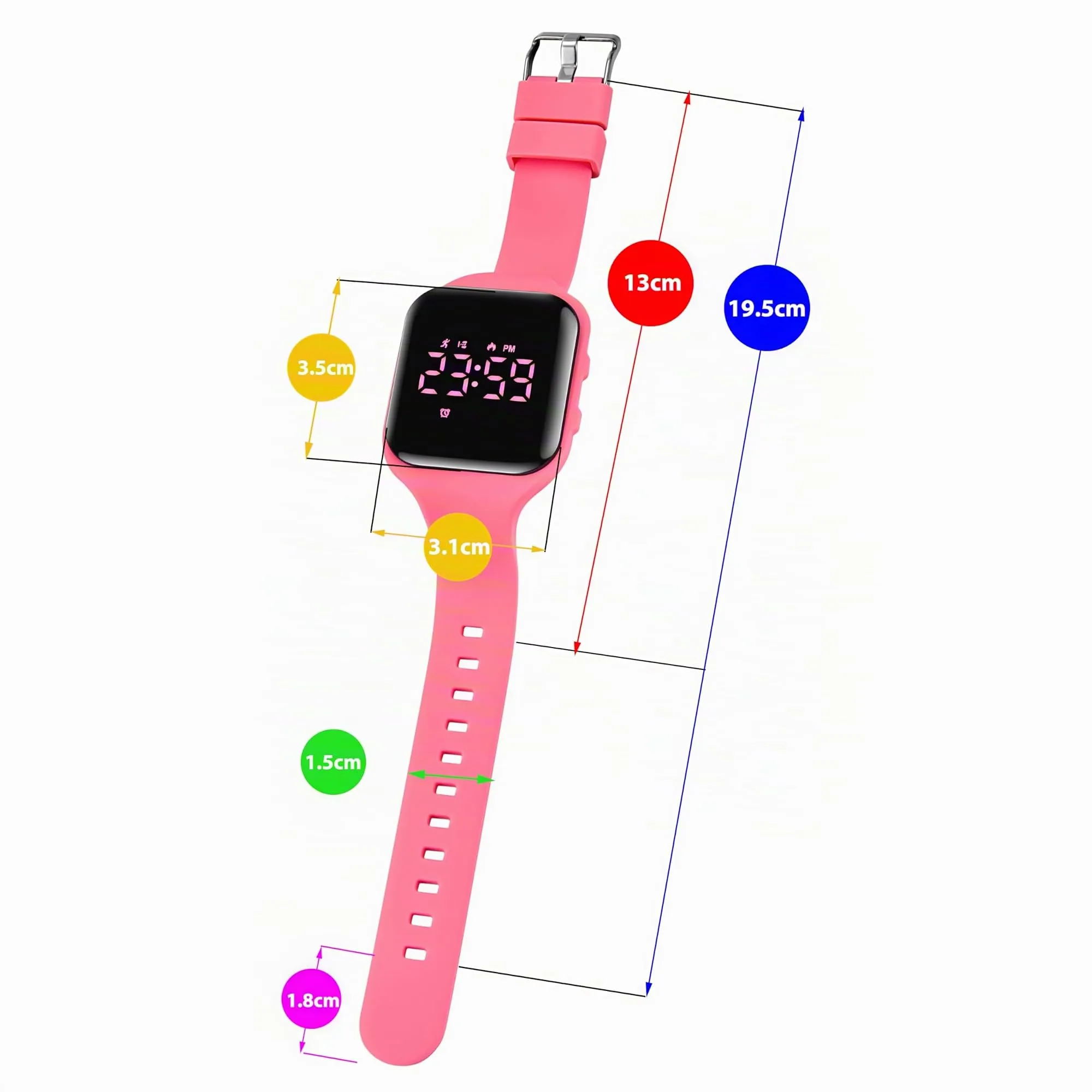 aswan watch Orologio Digitale Bambina Bambino con Contapassi,Calorie e Distanza senza App,Sveglia, Cronometro, Data, Luce-Orologio da polso Ragazza Ragazzo con Cinturino in Silicone - immagine 6