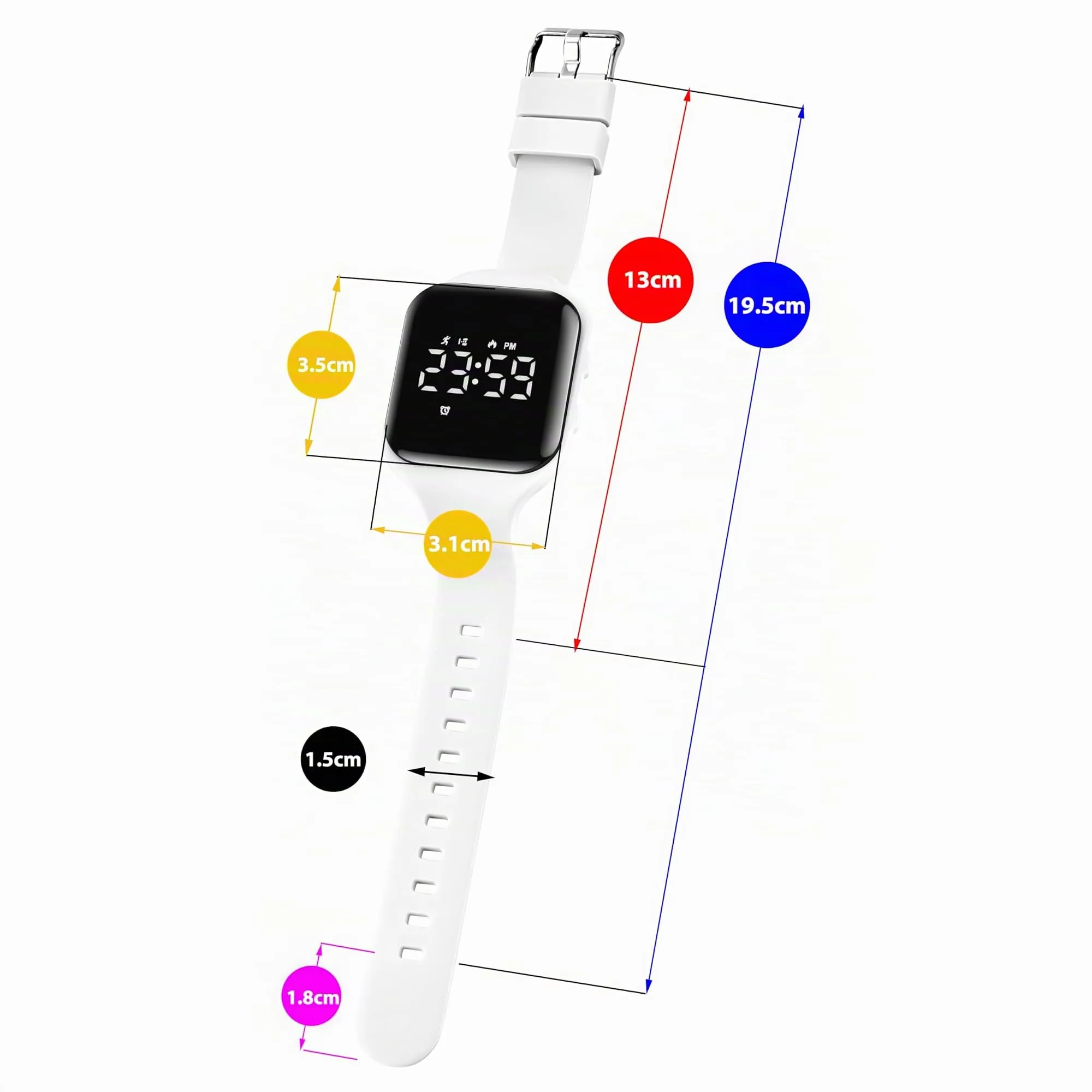 aswan watch Orologio Digitale Bambina Bambino con Contapassi,Calorie e Distanza senza App,Sveglia, Cronometro, Data, Luce-Orologio da polso Ragazza Ragazzo con Cinturino in Silicone - immagine 6