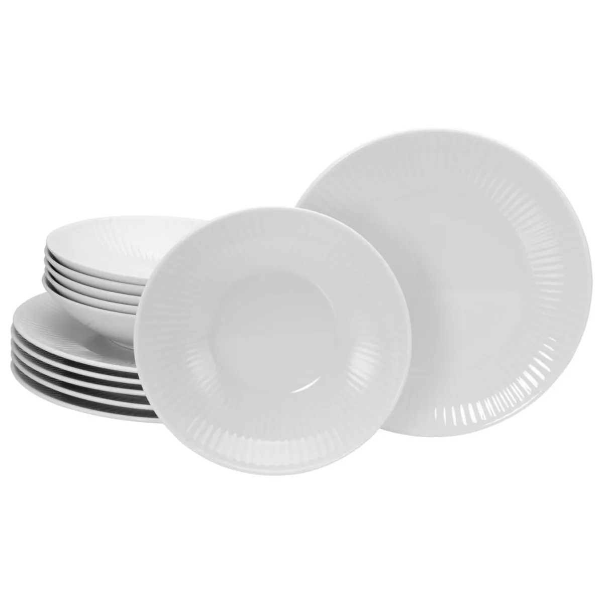 CreaTable Valencia oro - servizio da tavola 12 pezzi; bianco - immagine 1