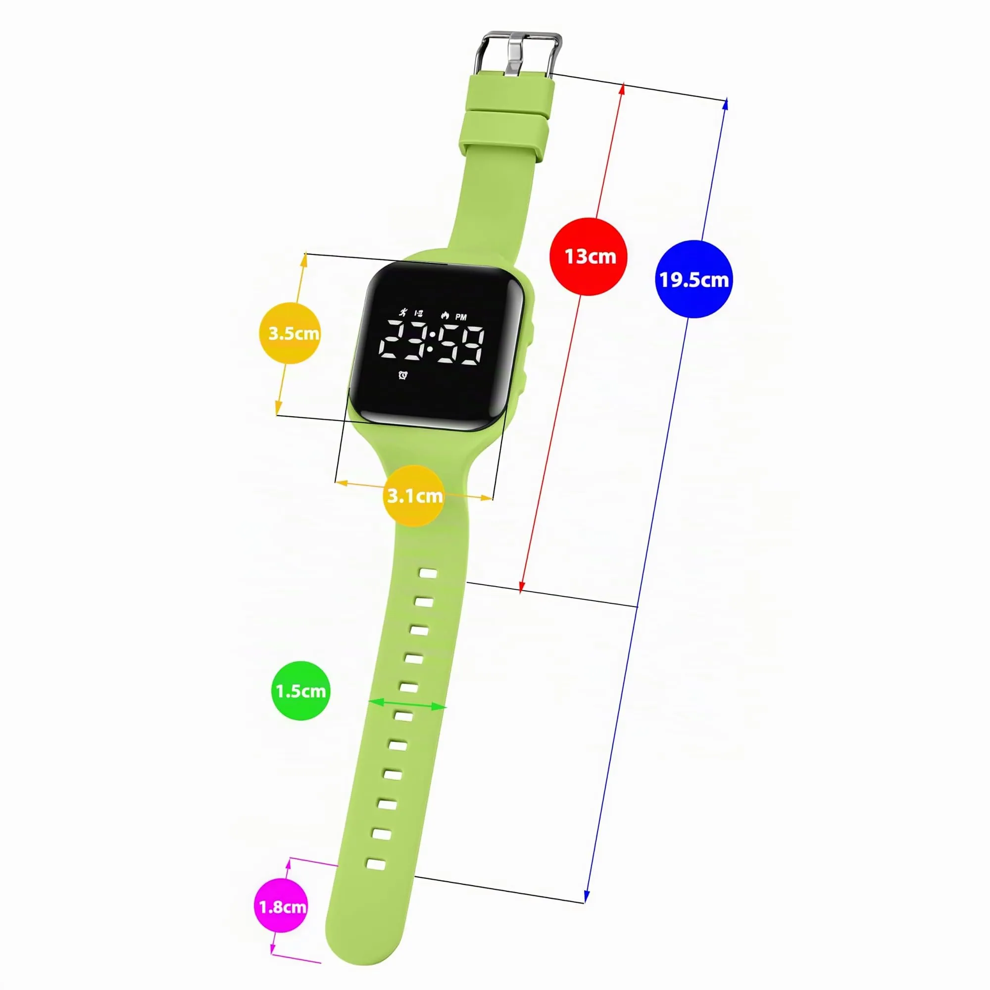 aswan watch Orologio Digitale Bambina Bambino con Contapassi,Calorie e Distanza senza App,Sveglia, Cronometro, Data, Luce-Orologio da polso Ragazza Ragazzo con Cinturino in Silicone - immagine 6