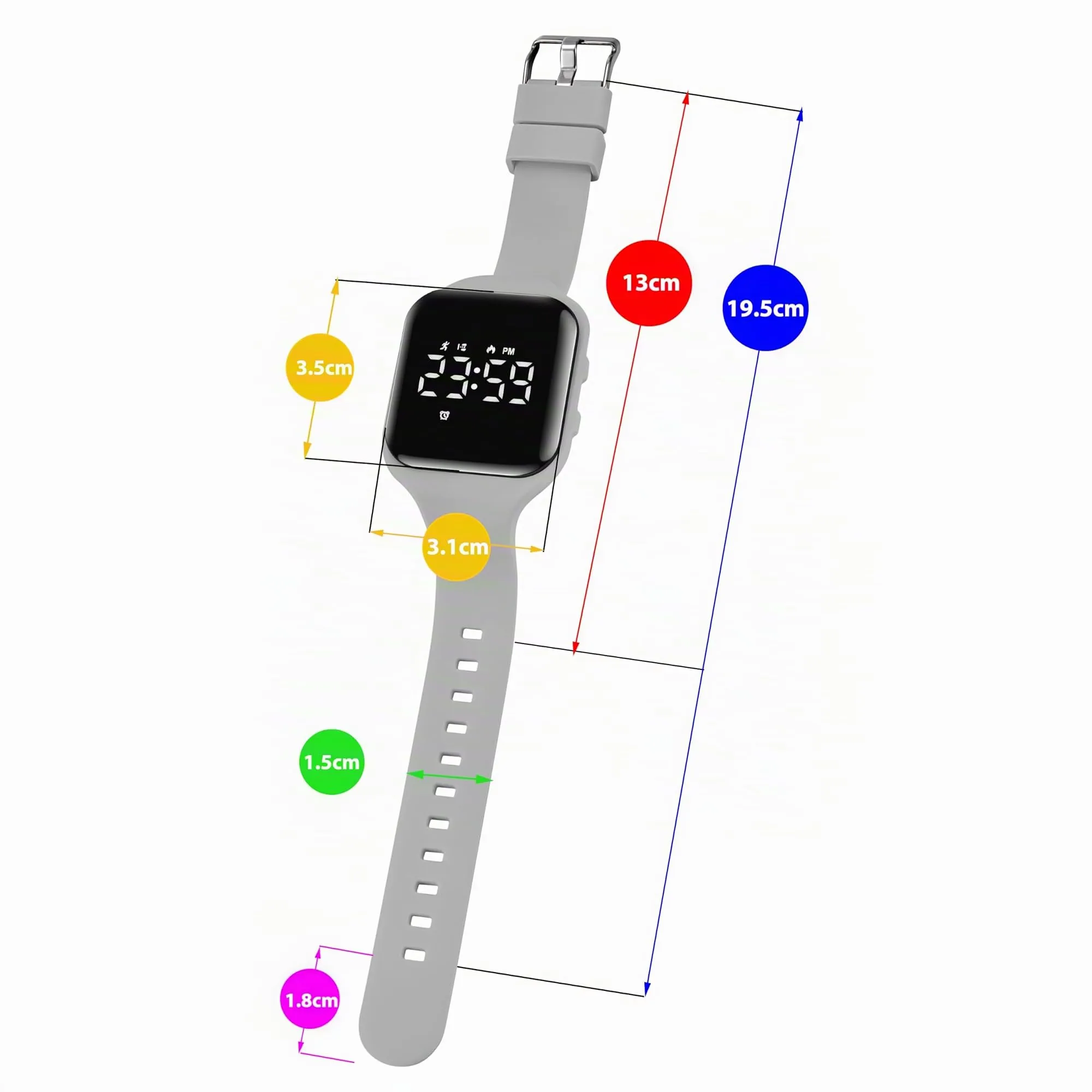 aswan watch Orologio Digitale Bambina Bambino con Contapassi,Calorie e Distanza senza App,Sveglia, Cronometro, Data, Luce-Orologio da polso Ragazza Ragazzo con Cinturino in Silicone - immagine 6