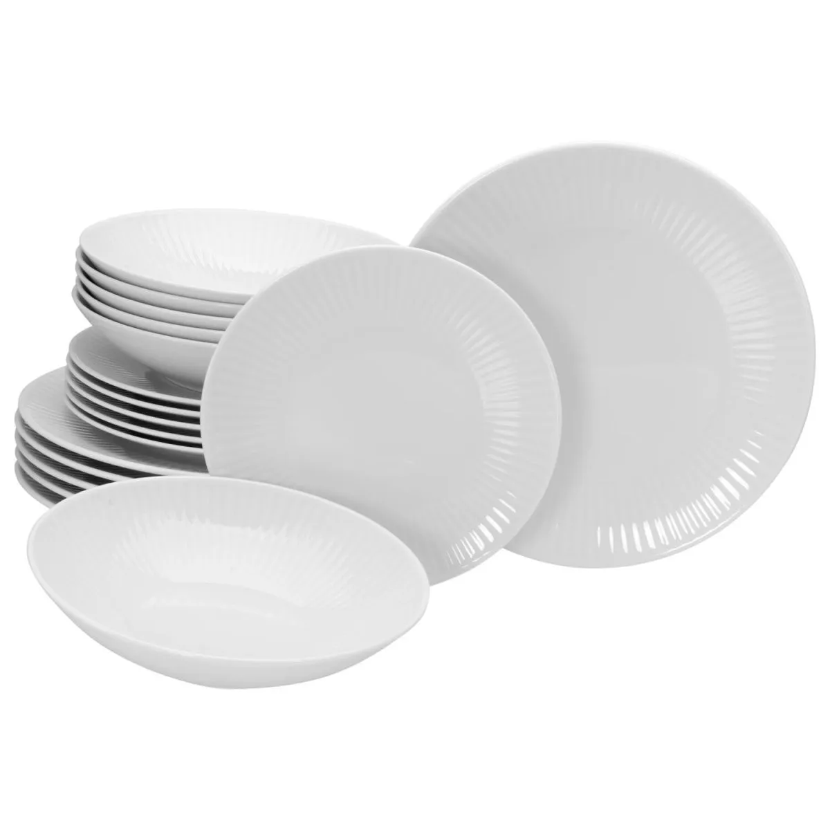 CreaTable Valencia bianco - Set di piatti 18 pezzi; bianco - immagine 1