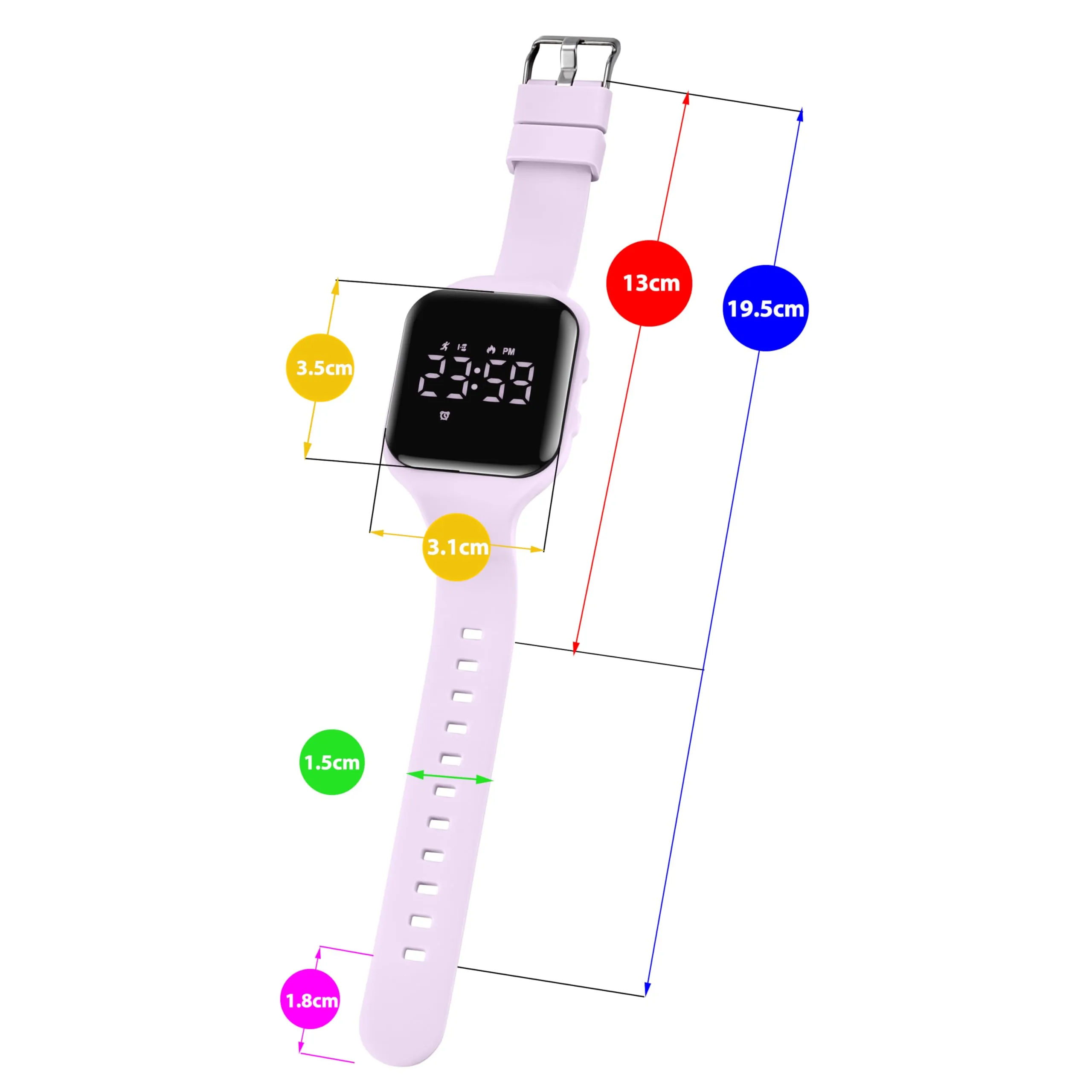 aswan watch Orologio Digitale Bambina Bambino con Contapassi,Calorie e Distanza senza App,Sveglia, Cronometro, Data, Luce-Orologio da polso Ragazza Ragazzo con Cinturino in Silicone - immagine 6