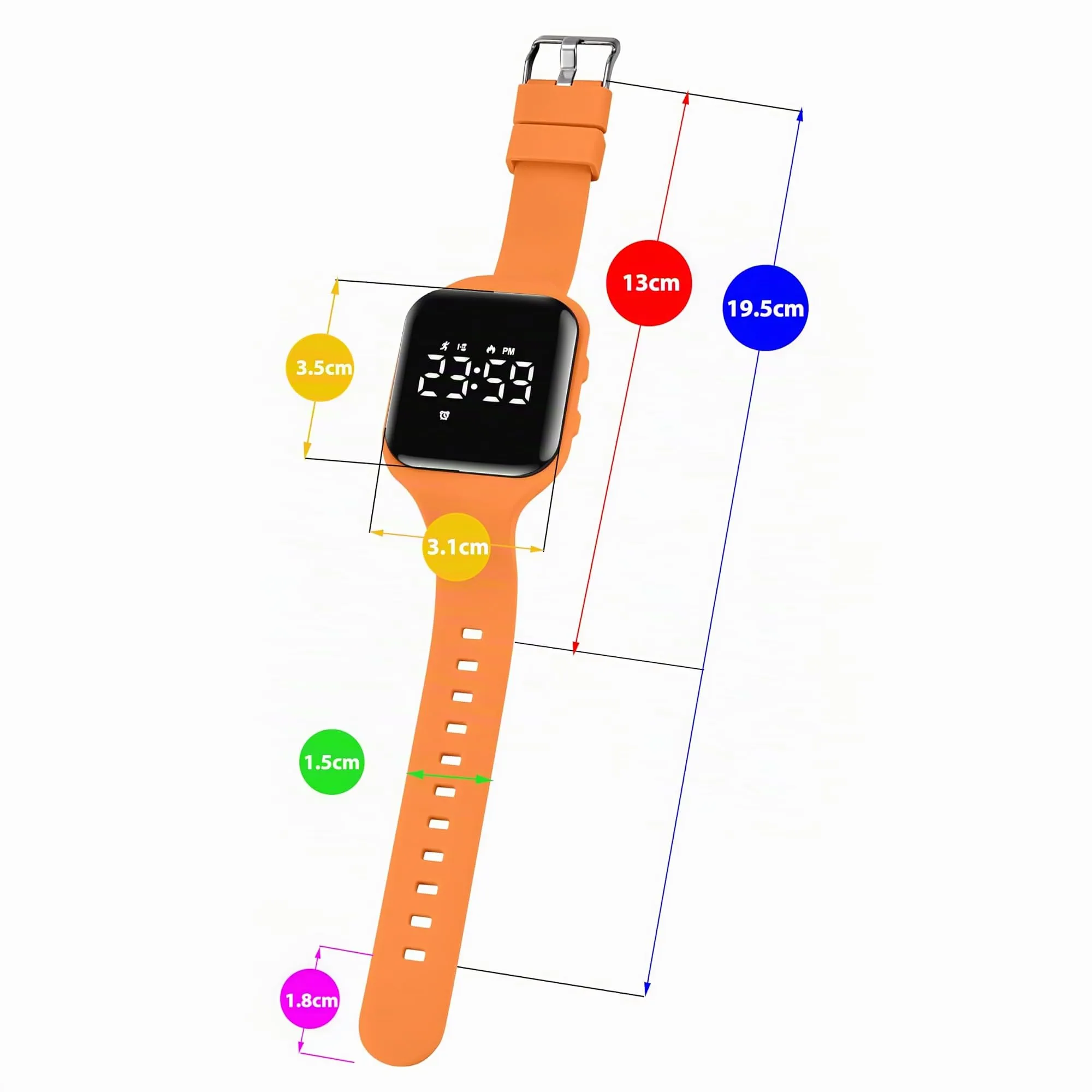 aswan watch Orologio Digitale Bambina Bambino con Contapassi,Calorie e Distanza senza App,Sveglia, Cronometro, Data, Luce-Orologio da polso Ragazza Ragazzo con Cinturino in Silicone - immagine 6