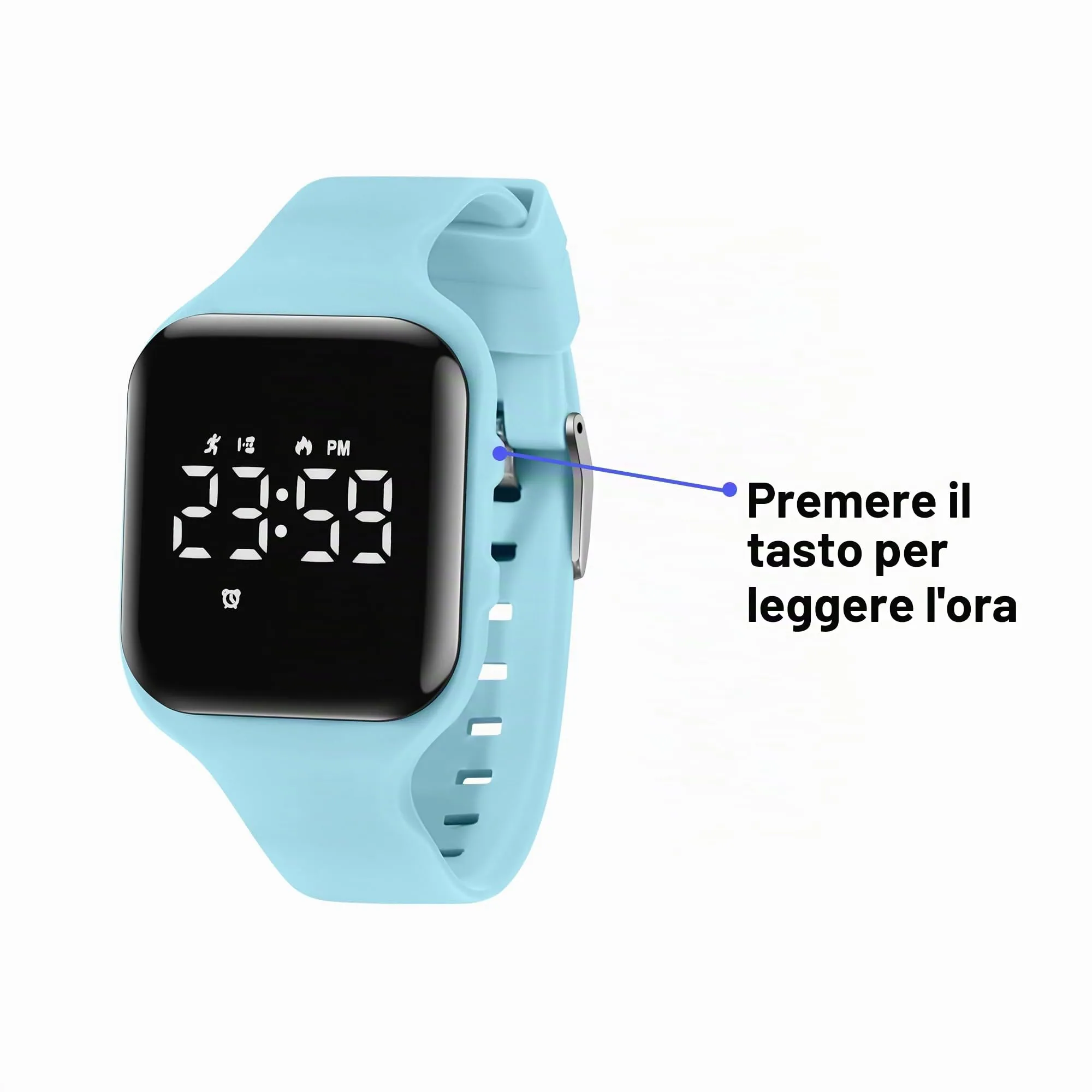 aswan watch Orologio Digitale Bambina Bambino con Contapassi,Calorie e Distanza senza App,Sveglia, Cronometro, Data, Luce-Orologio da polso Ragazza Ragazzo con Cinturino in Silicone - immagine 5