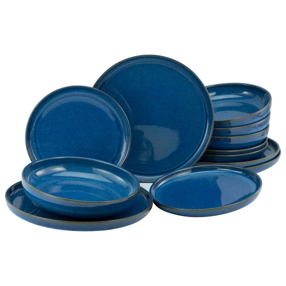 CreaTable Uno grey - set di piatti 12 pezzi; blu - immagine 1