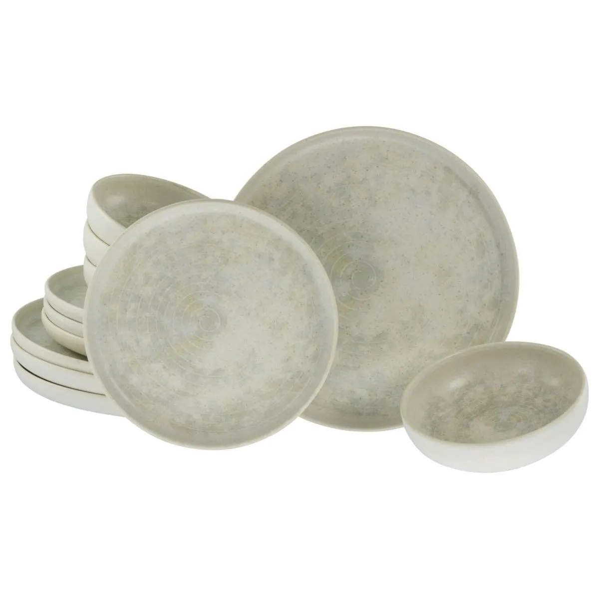 CreaTable Uno grey - set di piatti 12 pezzi; crema - immagine 1