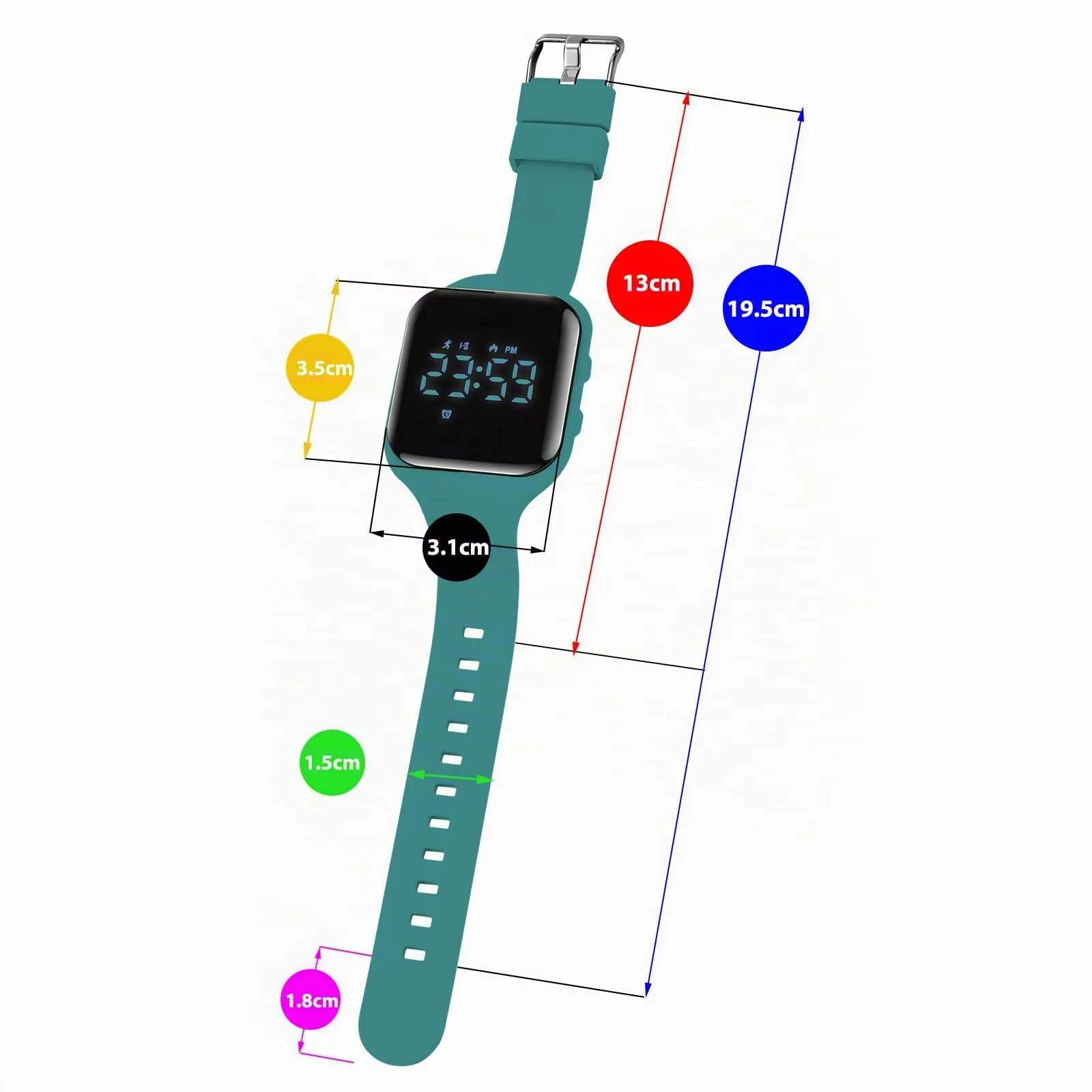aswan watch Orologio Digitale Bambina Bambino con Contapassi,Calorie e Distanza senza App,Sveglia, Cronometro, Data, Luce-Orologio da polso Ragazza Ragazzo con Cinturino in Silicone - immagine 6