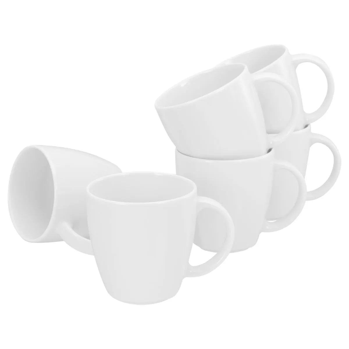 6x CreaTable Victoria WEISS - Set di tazze da caffè 6 pezzi; 300 ml, 8.5x9 cm (ØxH); bianco; rotonda; 6 pz. / Pacco - immagine 1