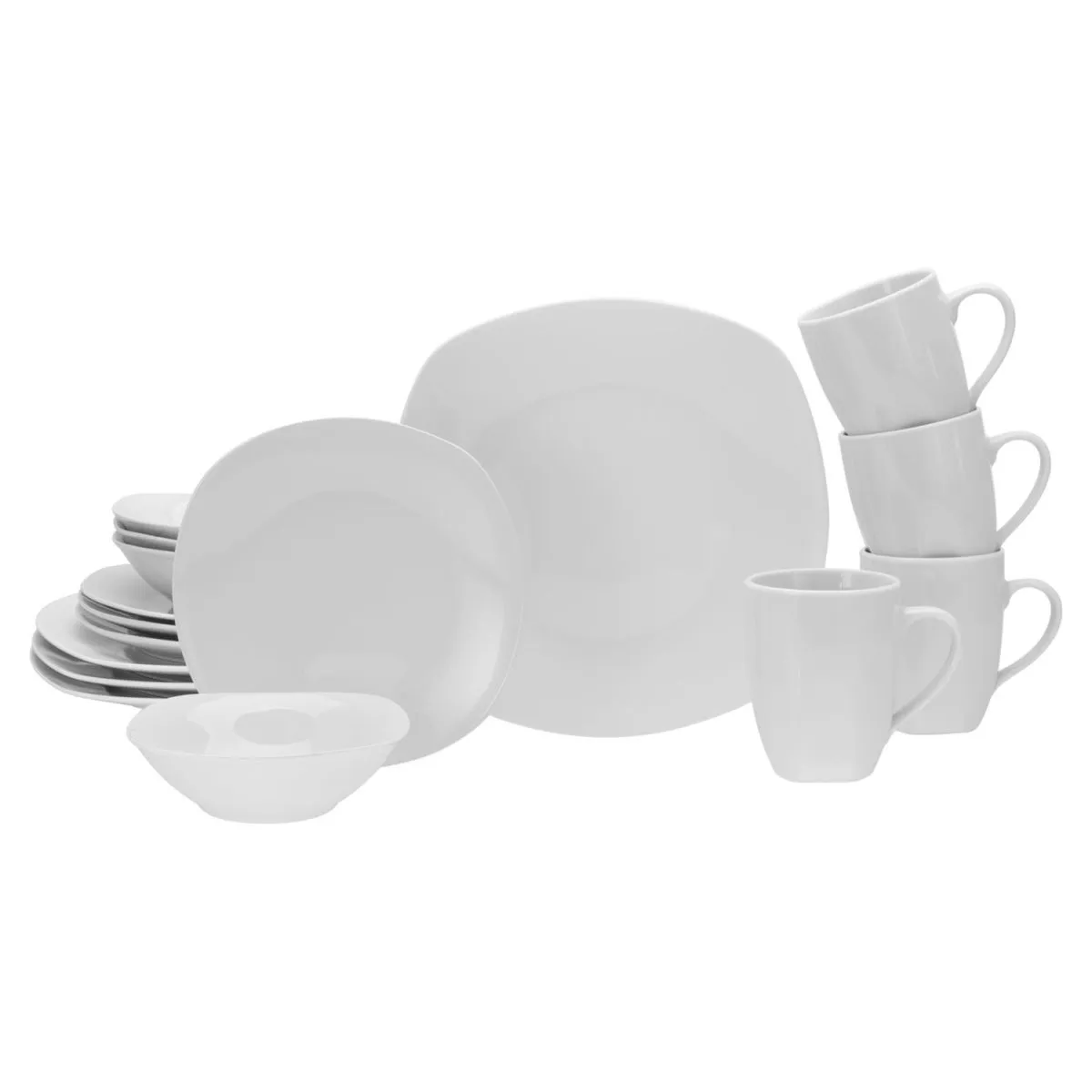 CreaTable Square White NEW - Servizio combinato da 16 pezzi; bianco - immagine 1