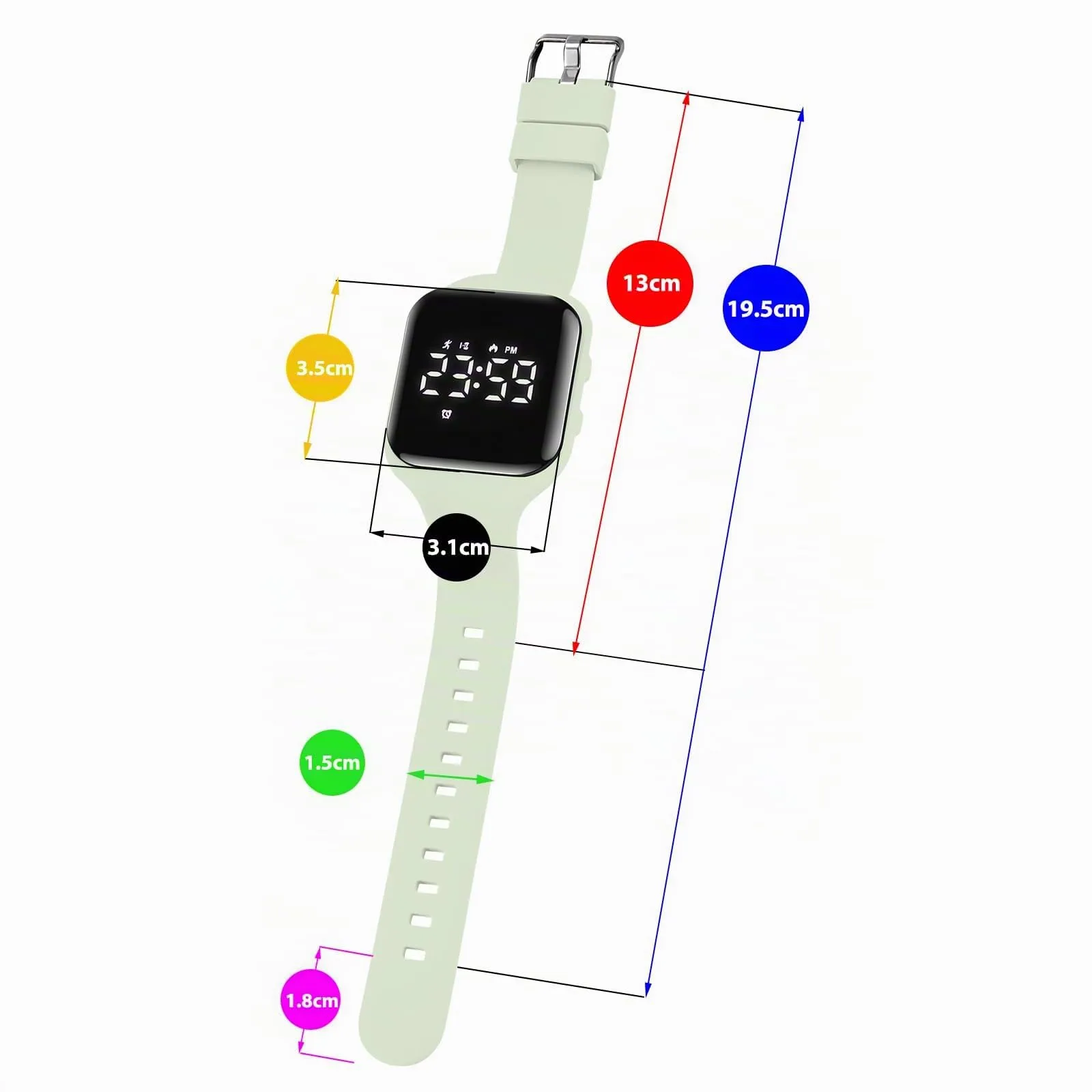 aswan watch Orologio Digitale Bambina Bambino con Contapassi,Calorie e Distanza senza App,Sveglia, Cronometro, Data, Luce-Orologio da polso Ragazza Ragazzo con Cinturino in Silicone - immagine 6