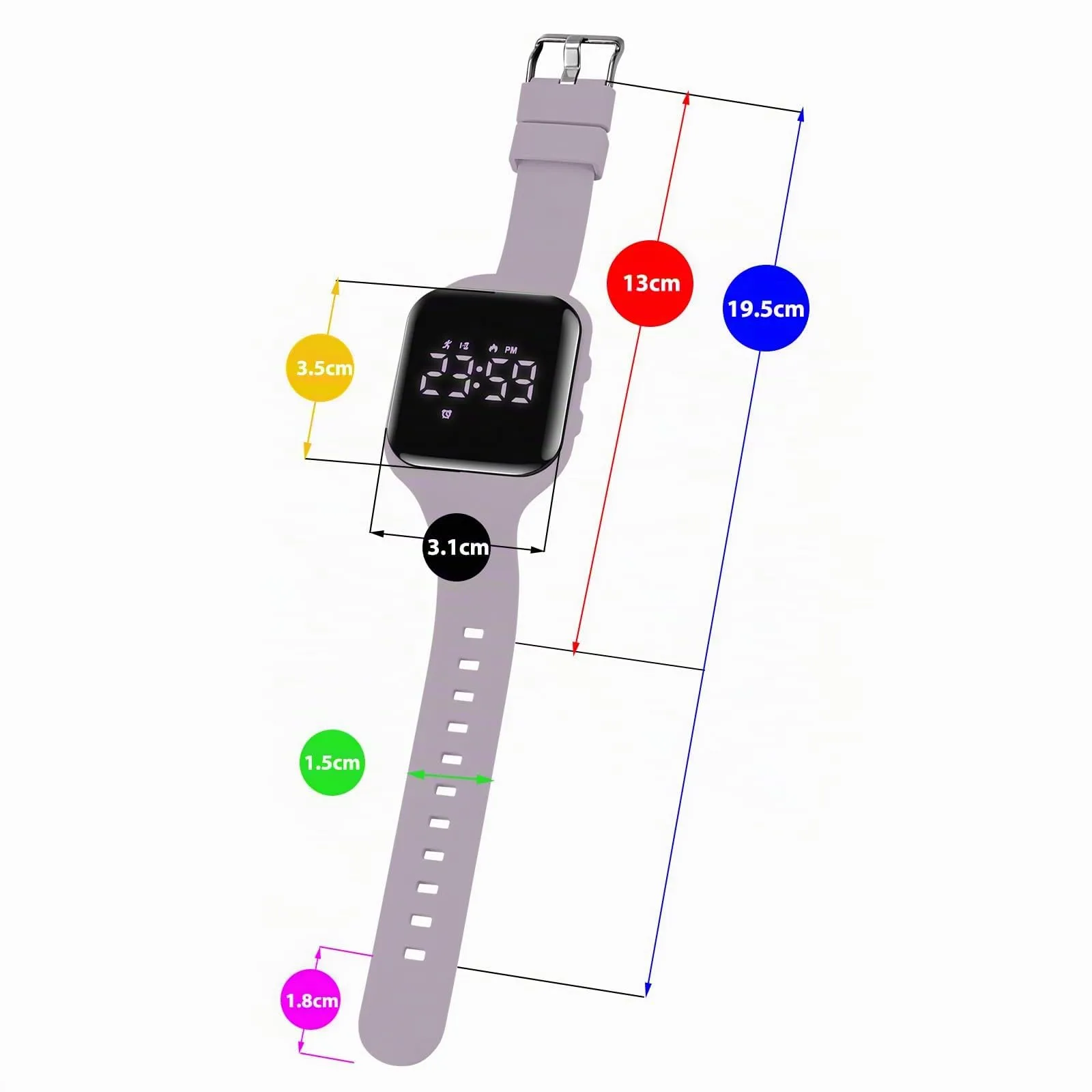 aswan watch Orologio Digitale Bambina Bambino con Contapassi,Calorie e Distanza senza App,Sveglia, Cronometro, Data, Luce-Orologio da polso Ragazza Ragazzo con Cinturino in Silicone - immagine 6