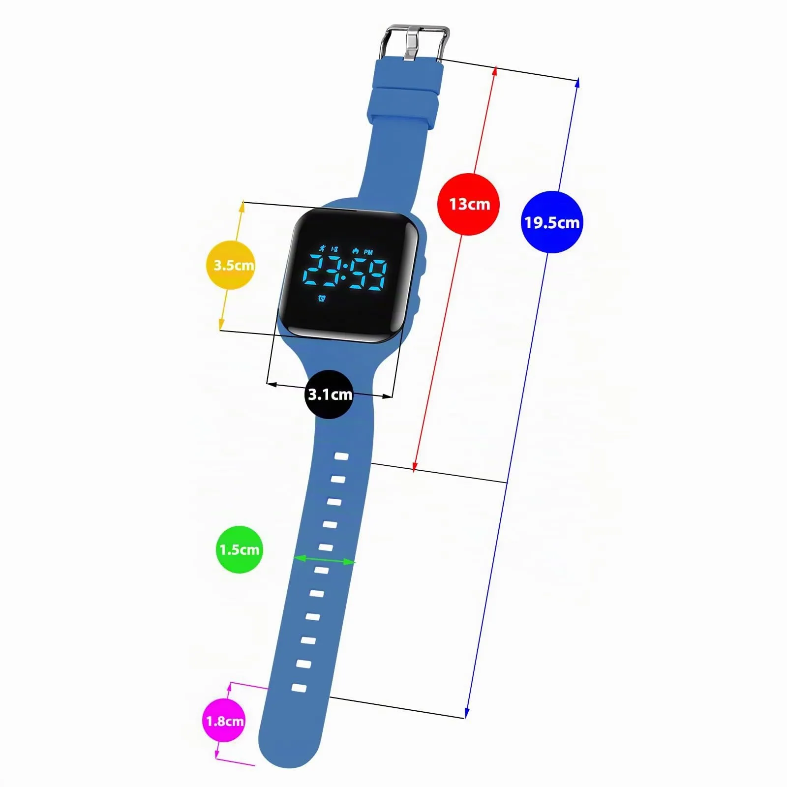 aswan watch Orologio Digitale Bambina Bambino con Contapassi,Calorie e Distanza senza App,Sveglia, Cronometro, Data, Luce-Orologio da polso Ragazza Ragazzo con Cinturino in Silicone - immagine 6