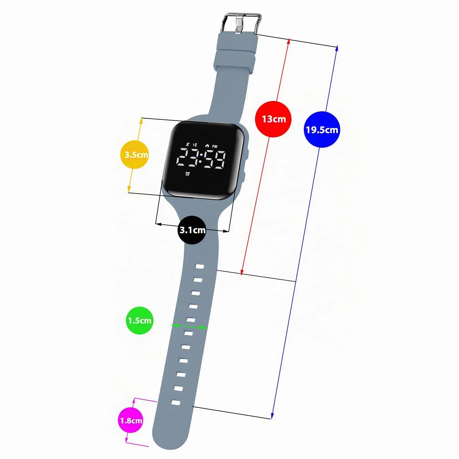aswan watch Orologio Digitale Bambina Bambino con Contapassi,Calorie e Distanza senza App,Sveglia, Cronometro, Data, Luce-Orologio da polso Ragazza Ragazzo con Cinturino in Silicone - immagine 6