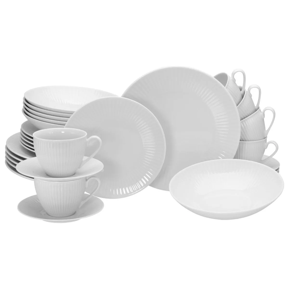 CreaTable Valencia oro - servizio combinato da 30 pezzi; bianco - immagine 1