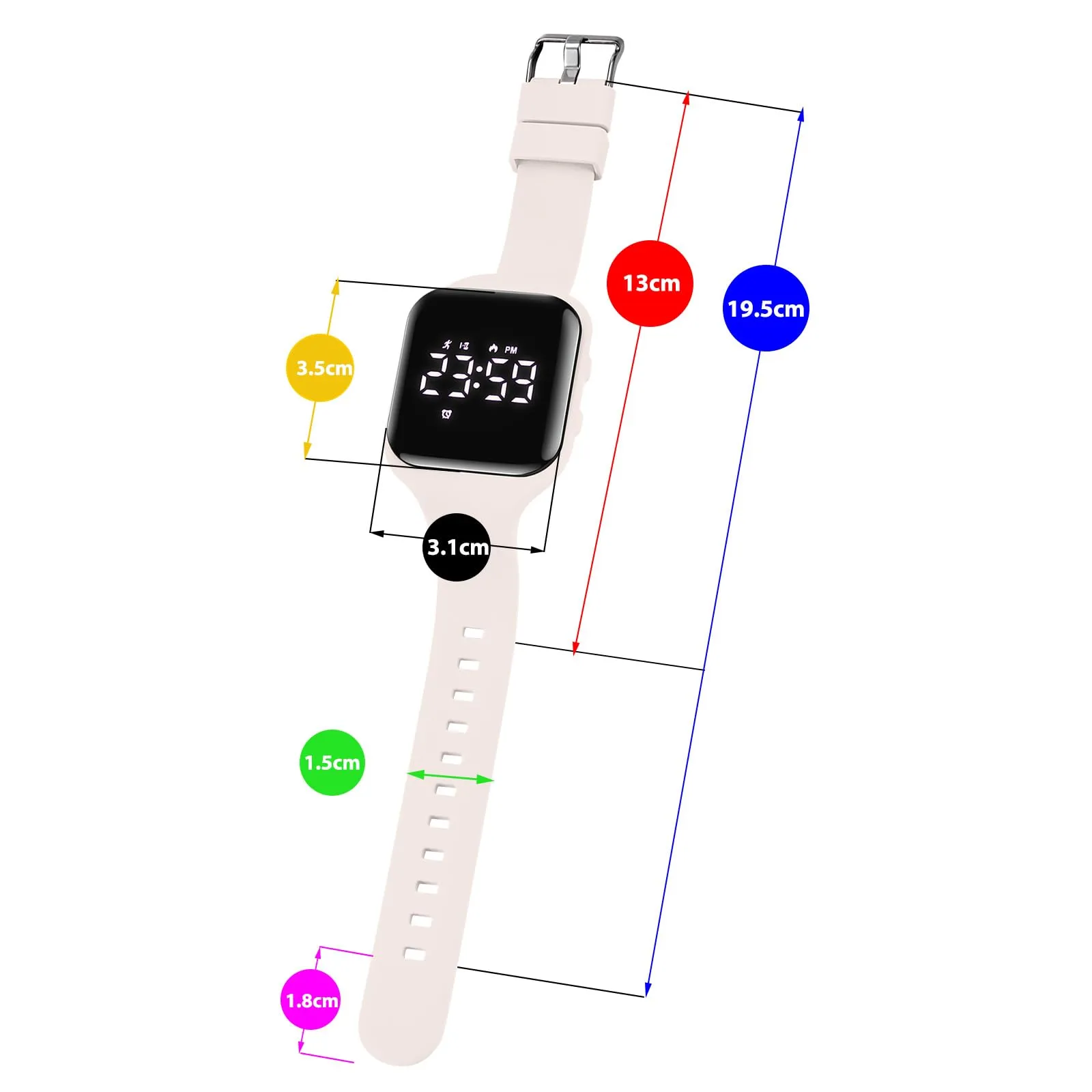 aswan watch Orologio Digitale Bambina Bambino con Contapassi,Calorie e Distanza senza App,Sveglia, Cronometro, Data, Luce-Orologio da polso Ragazza Ragazzo con Cinturino in Silicone - immagine 6