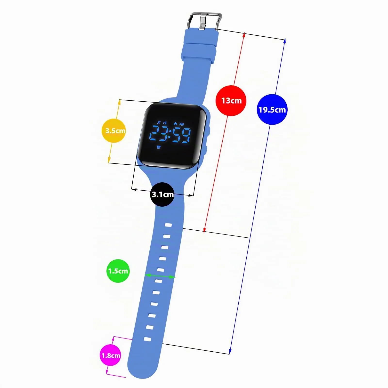aswan watch Orologio Digitale Bambina Bambino con Contapassi,Calorie e Distanza senza App,Sveglia, Cronometro, Data, Luce-Orologio da polso Ragazza Ragazzo con Cinturino in Silicone - immagine 6