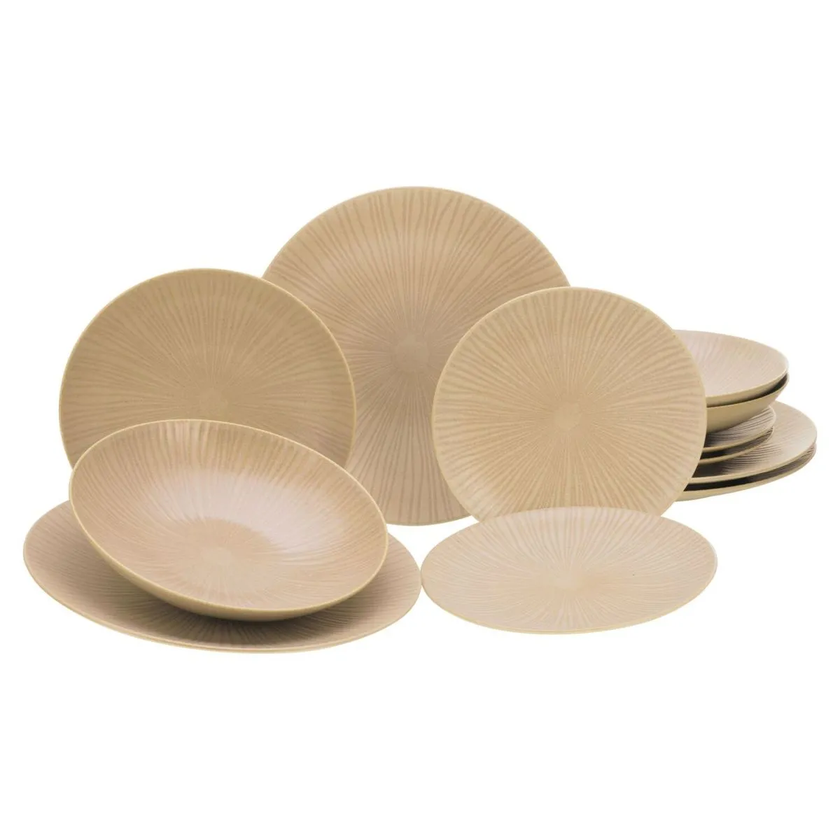 CreaTable Vesuvio Sand - set di piatti 12 pz; sabbia - immagine 1
