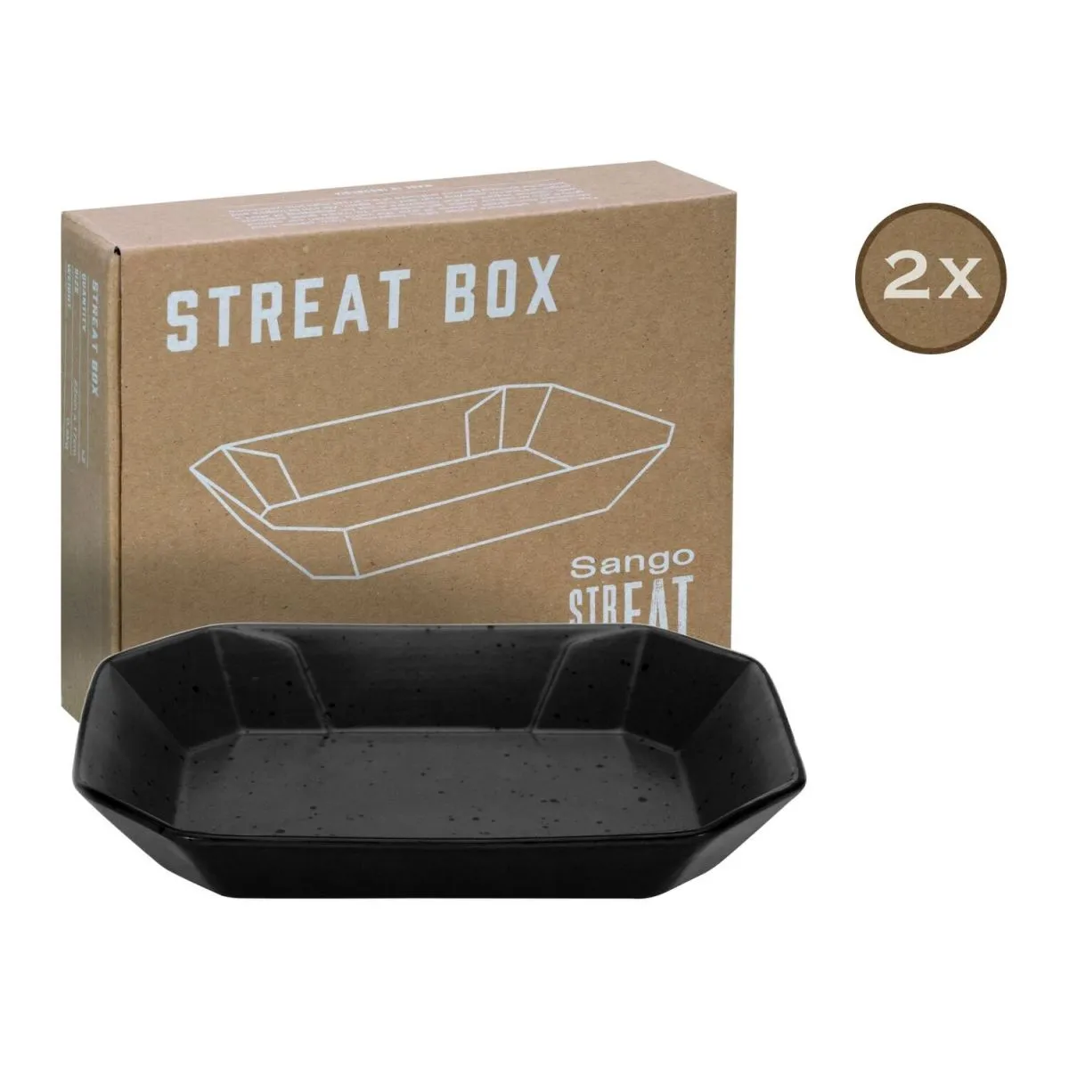 2x CreaTable STREET FOOD - Scatola 2 pezzi crema; 22x17x3.5 cm (LxLxH); nero; 2 pz. / Pacco - immagine 1