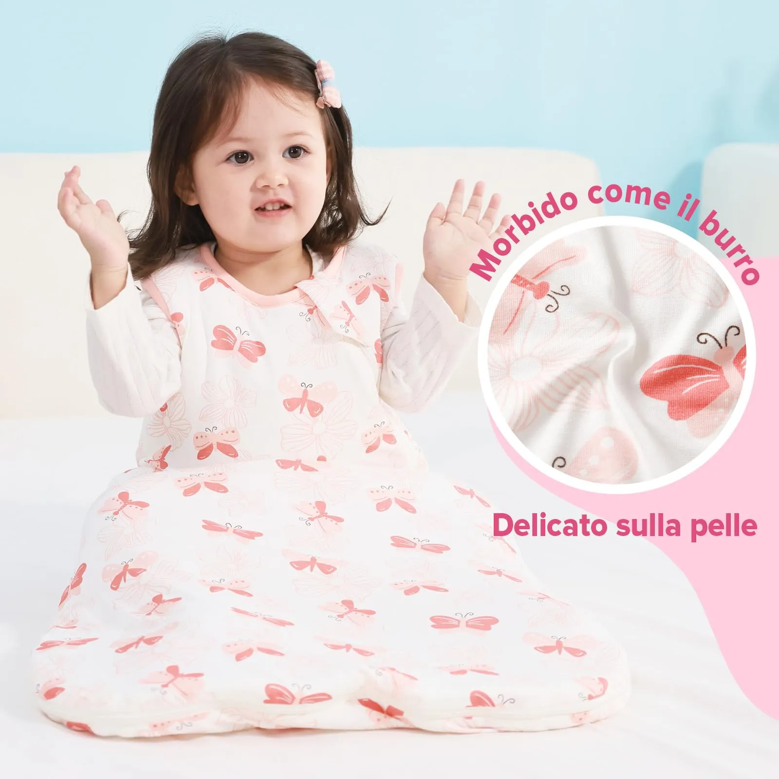 ToyaTec Sacco Nanna Bebé 2.5 Tog Super Morbido in Viscosa di Bambù, Sacco Nanna in Fibra di Bambù per Neonati, Coperta da Letto Autunno-Inverno - immagine 4