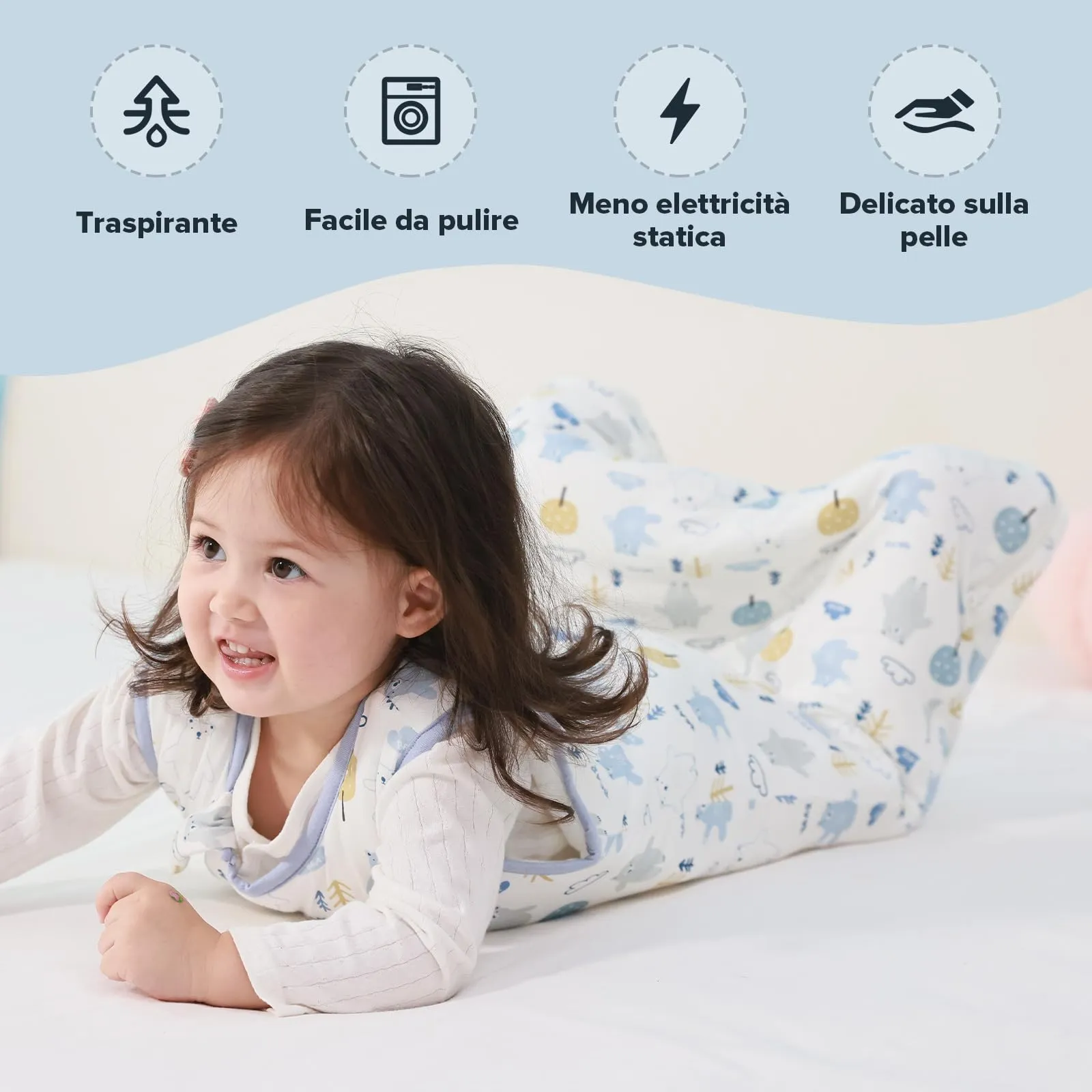 ToyaTec Sacco Nanna Bebé 2.5 Tog Super Morbido in Viscosa di Bambù, Sacco Nanna in Fibra di Bambù per Neonati, Coperta da Letto Autunno-Inverno - immagine 6