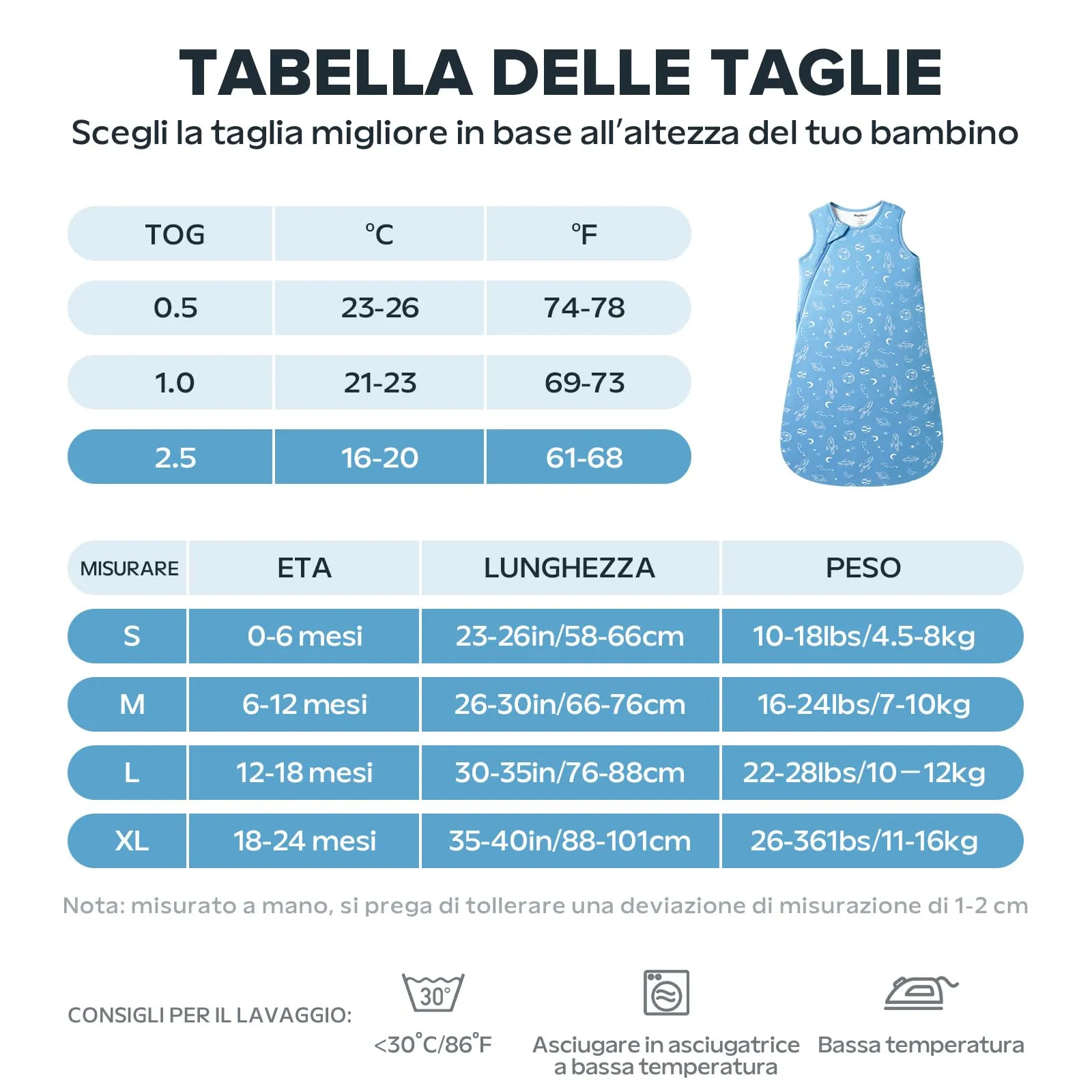 ToyaTec Sacco Nanna Bebé 2.5 Tog Super Morbido in Viscosa di Bambù, Sacco Nanna in Fibra di Bambù per Neonati, Coperta da Letto Autunno-Inverno - immagine 5
