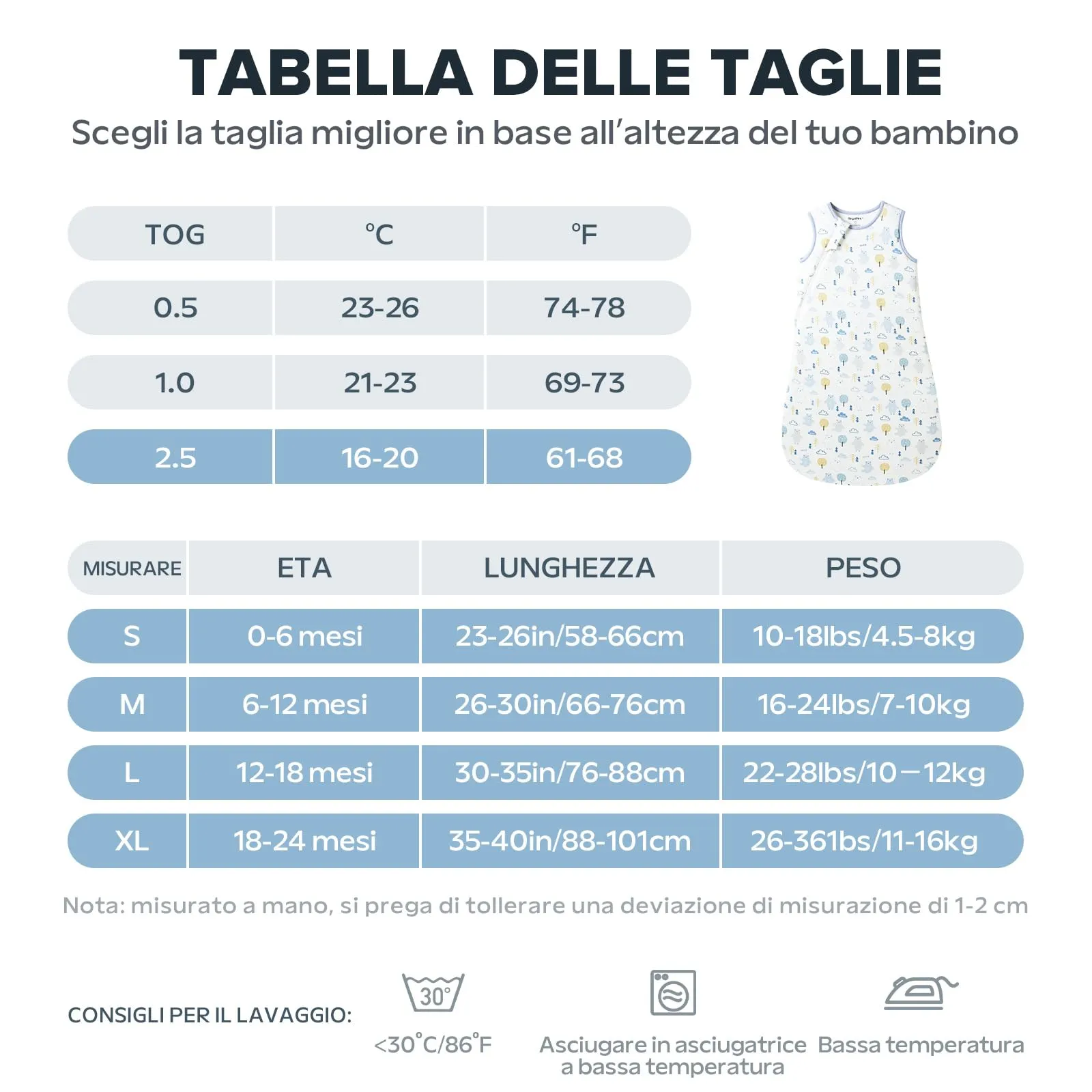ToyaTec Sacco Nanna Bebé 2.5 Tog Super Morbido in Viscosa di Bambù, Sacco Nanna in Fibra di Bambù per Neonati, Coperta da Letto Autunno-Inverno - immagine 5