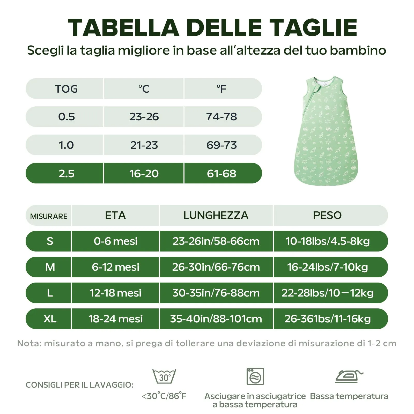 ToyaTec Sacco Nanna Bebé 2.5 Tog Super Morbido in Viscosa di Bambù, Sacco Nanna in Fibra di Bambù per Neonati, Coperta da Letto Autunno-Inverno - immagine 5
