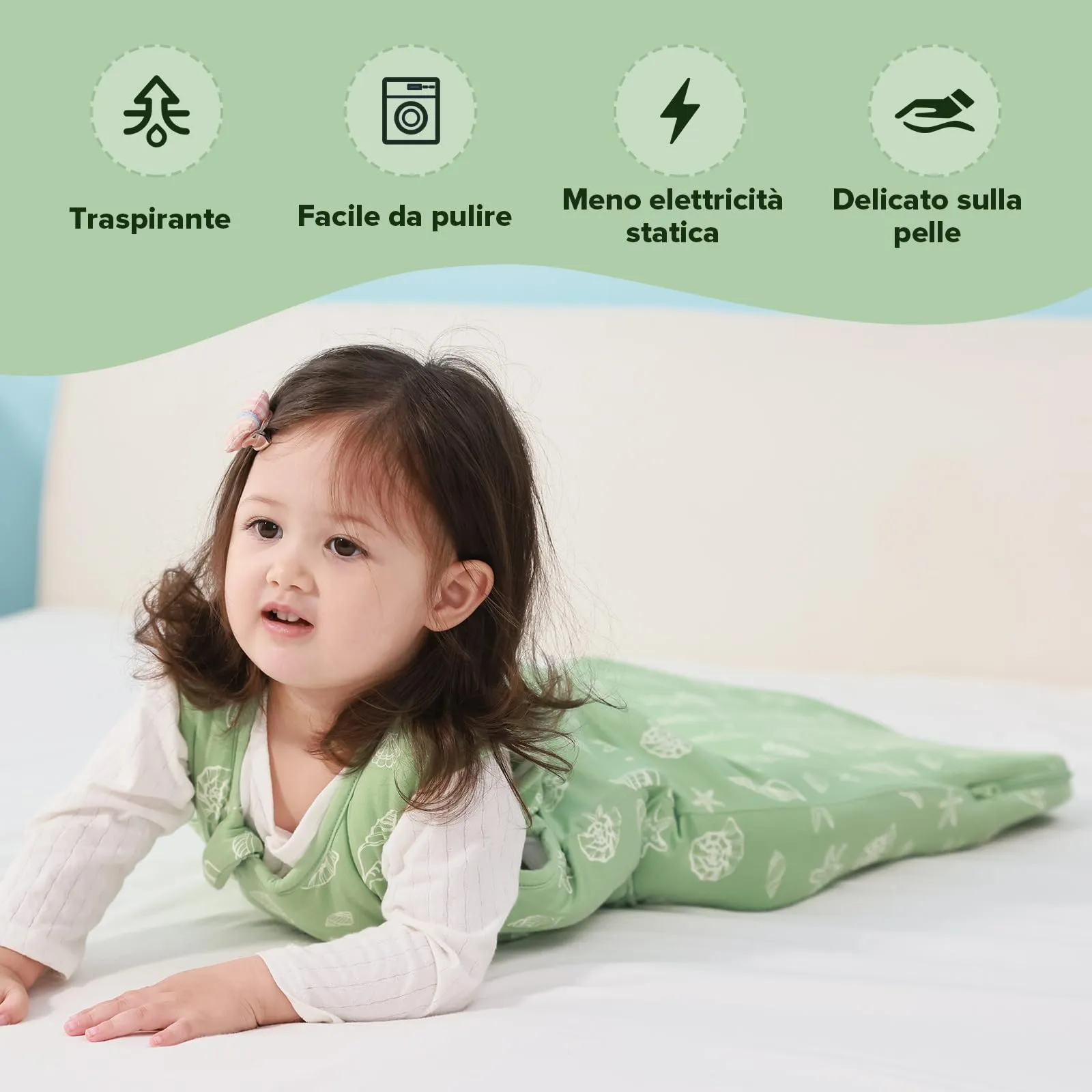 ToyaTec Sacco Nanna Bebé 2.5 Tog Super Morbido in Viscosa di Bambù, Sacco Nanna in Fibra di Bambù per Neonati, Coperta da Letto Autunno-Inverno - immagine 6