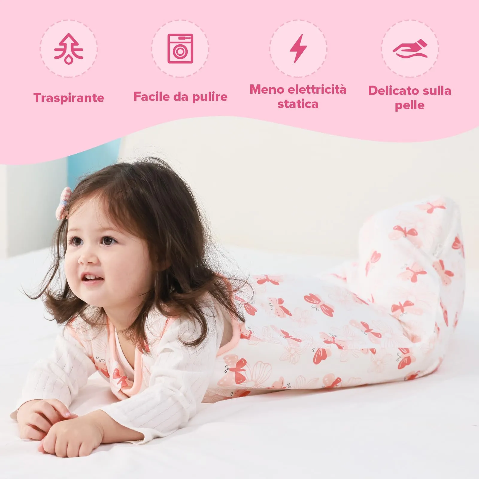 ToyaTec Sacco Nanna Bebé 2.5 Tog Super Morbido in Viscosa di Bambù, Sacco Nanna in Fibra di Bambù per Neonati, Coperta da Letto Autunno-Inverno - immagine 6