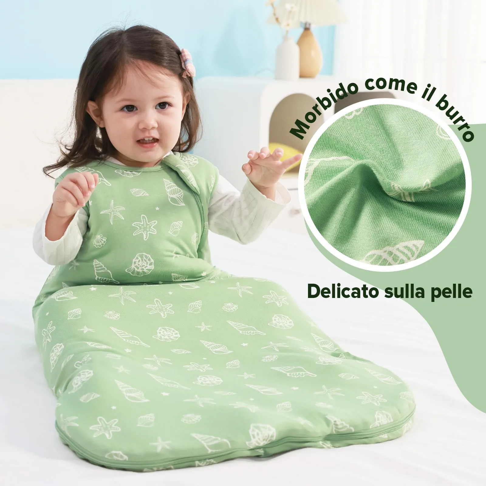 ToyaTec Sacco Nanna Bebé 2.5 Tog Super Morbido in Viscosa di Bambù, Sacco Nanna in Fibra di Bambù per Neonati, Coperta da Letto Autunno-Inverno - immagine 4