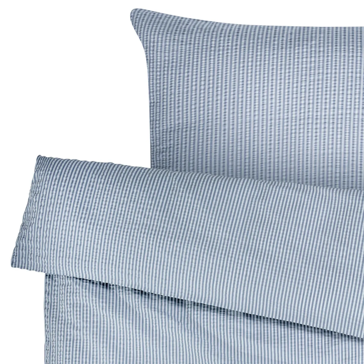ERWIN M. Set copripiumino e federa Den Haag; 140x200 cm (LxL), 70x90 cm (LxL); grigio/blu - immagine 1
