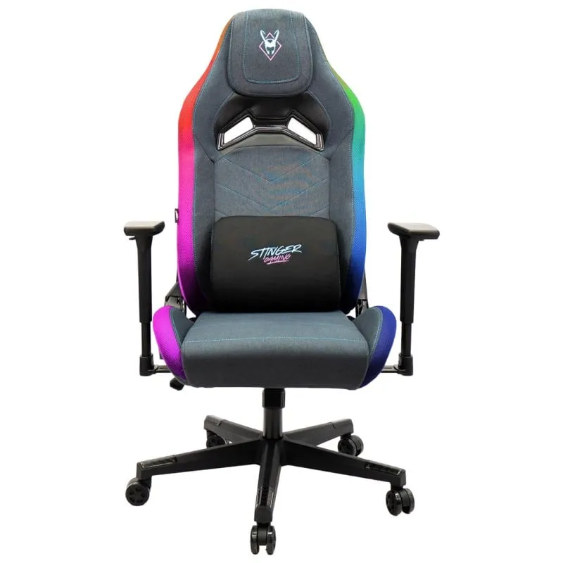 Sedia da gaming Woxter Stinger Station Elite Tessuto RGB Blu/Rosa - immagine 1