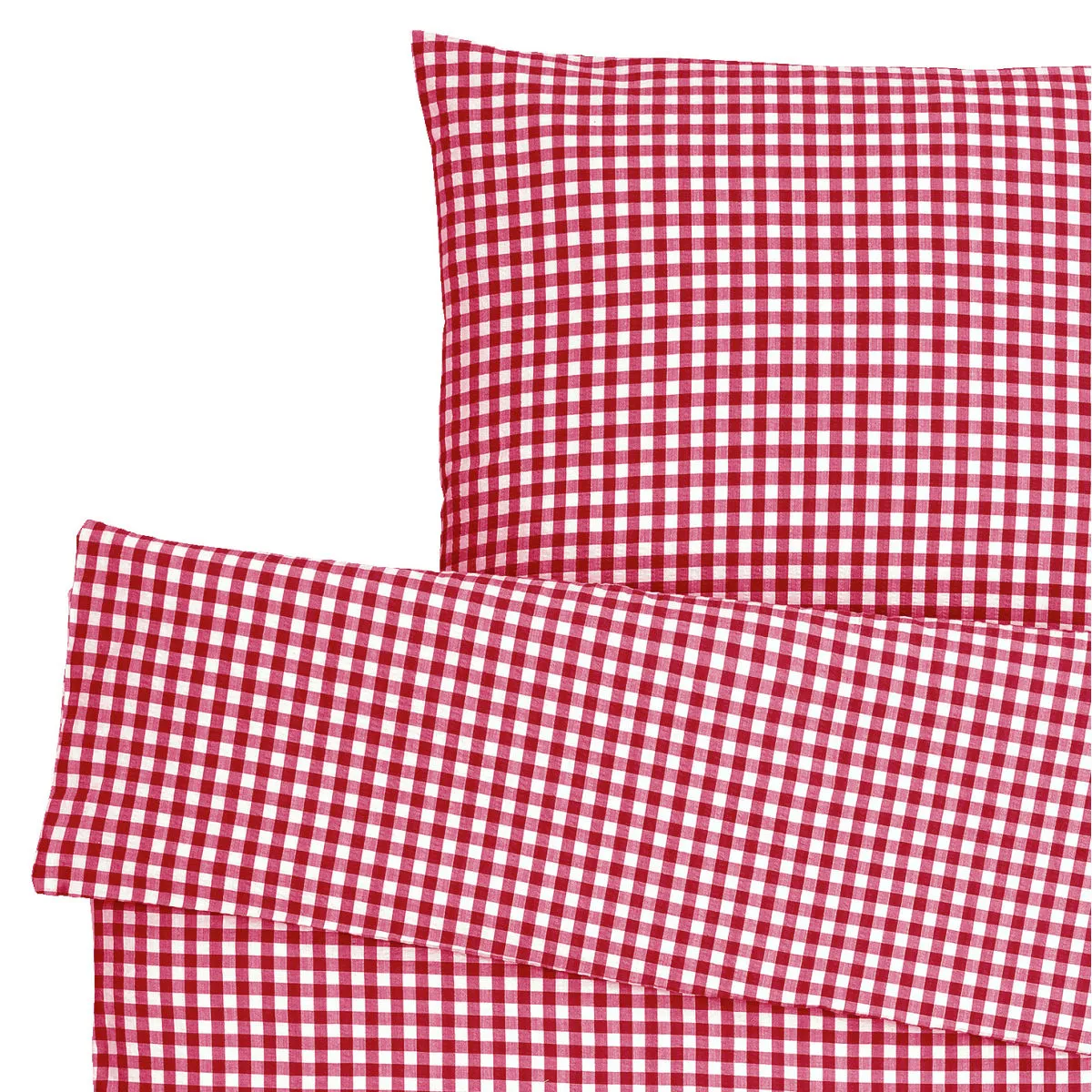 ERWIN M. Set copripiumino e federa Tux Seersucker; 135x200 cm (LxL), 80x80 cm (LxL); rosso - immagine 1