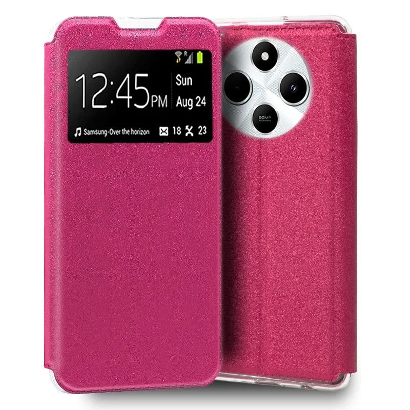 Custodia Flip Cover Semplice Rosa Freddo per Xiaomi Redmi 14C / POCO C75 - immagine 1