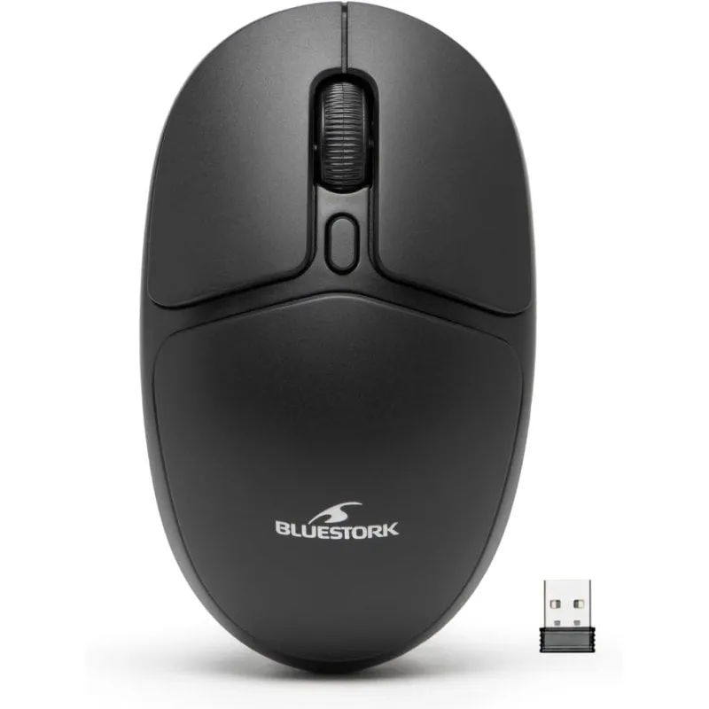 Mouse ottico wireless Bluestork Office 25 1600 DPI Nero - immagine 1