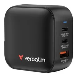 Caricabatterie USB Type-A, USB Type-C 70W GaN Triple Black 32229 - immagine 1