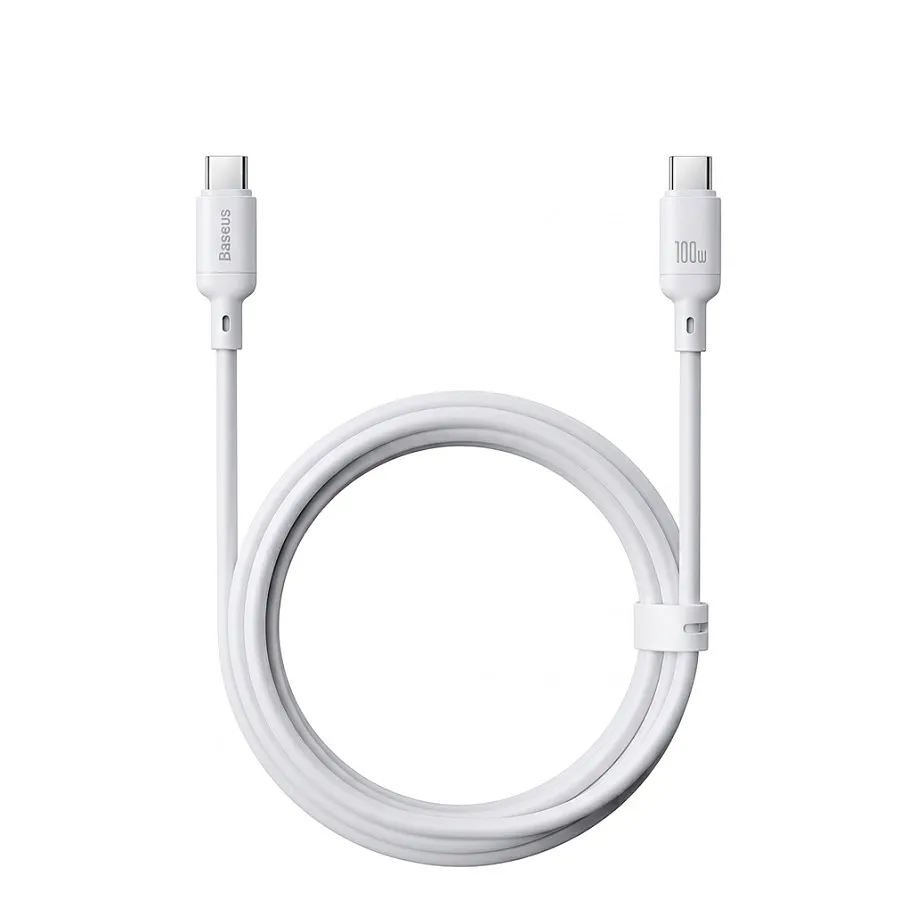 Cavo Dati e Ricarica USB-C - USB-C Baseus Silky, 100W, 2m, Bianco - immagine 1