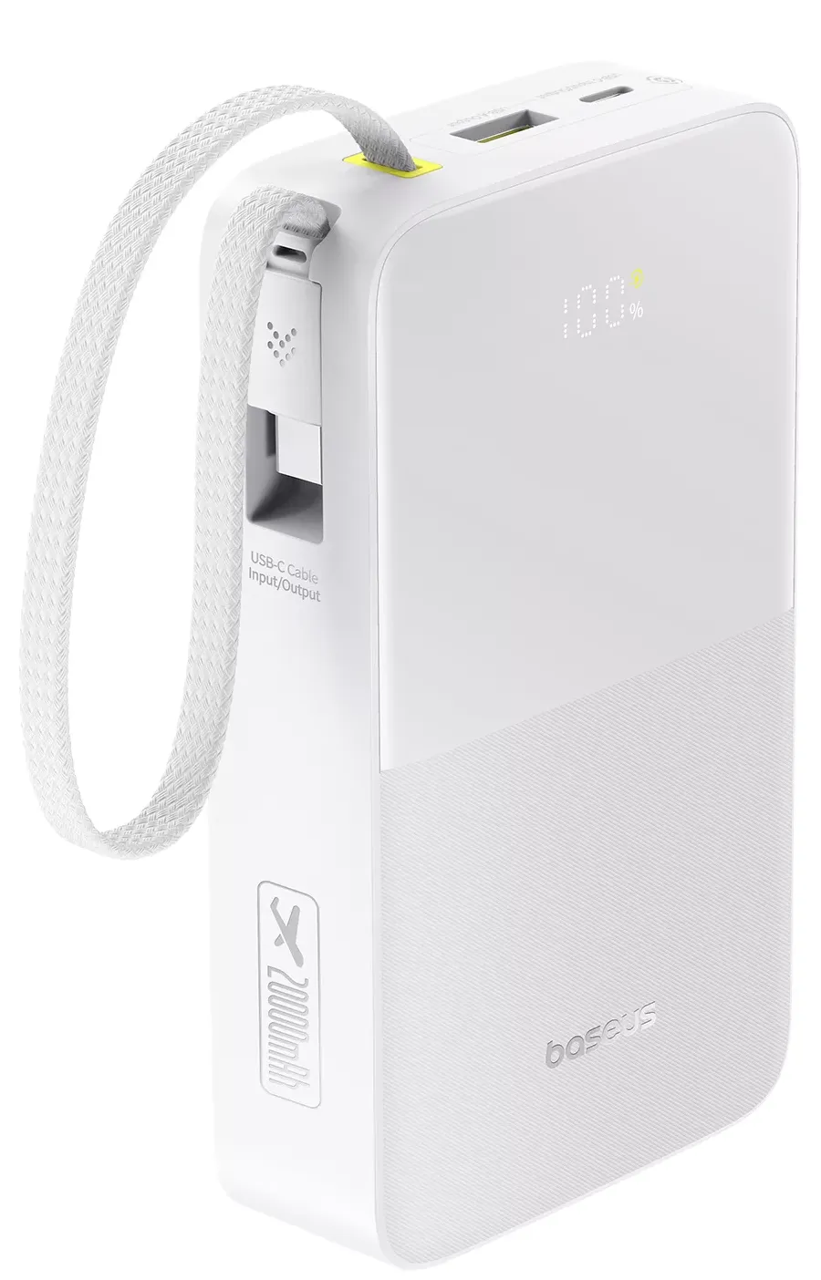 Batteria Esterna Baseus EnerFill Bipow2 Pro, 20000mAh, 22.5W, QC + PD, 1 x USB-A - 2 x USB-C, Bianca E0027700 - immagine 1