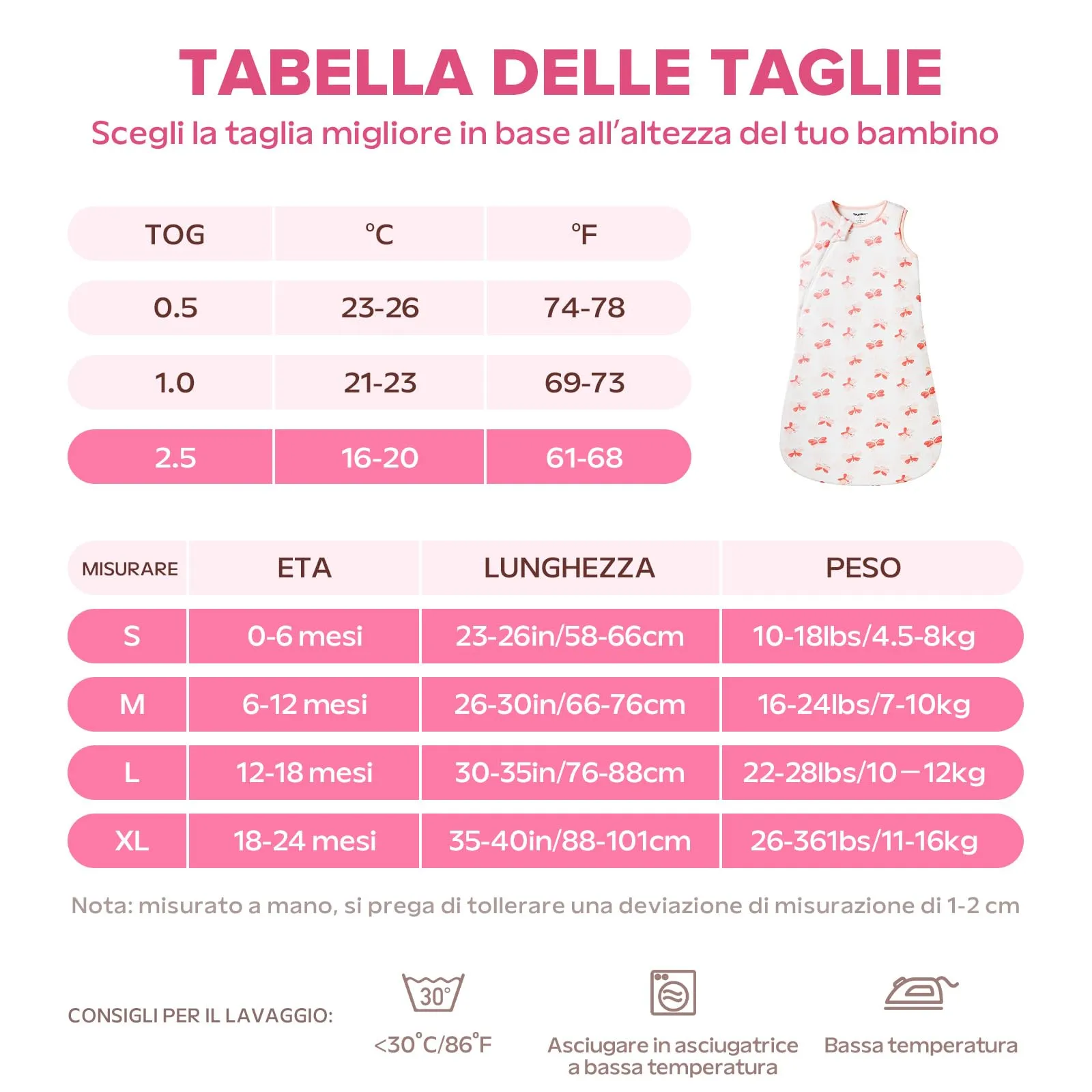 ToyaTec Sacco Nanna Bebé 2.5 Tog Super Morbido in Viscosa di Bambù, Sacco Nanna in Fibra di Bambù per Neonati, Coperta da Letto Autunno-Inverno - immagine 4