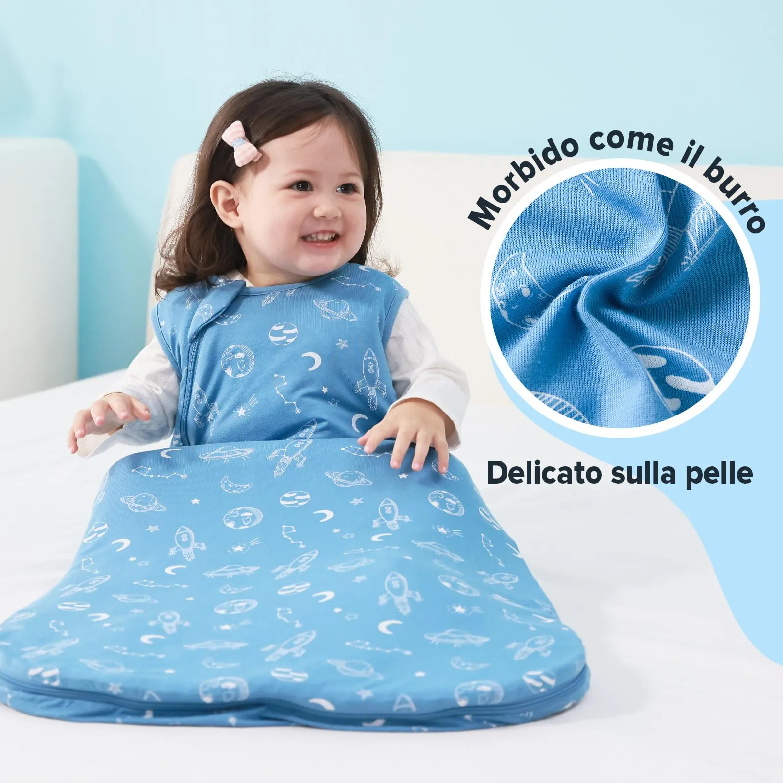 ToyaTec Sacco Nanna Bebé 2.5 Tog Super Morbido in Viscosa di Bambù, Sacco Nanna in Fibra di Bambù per Neonati, Coperta da Letto Autunno-Inverno - immagine 4
